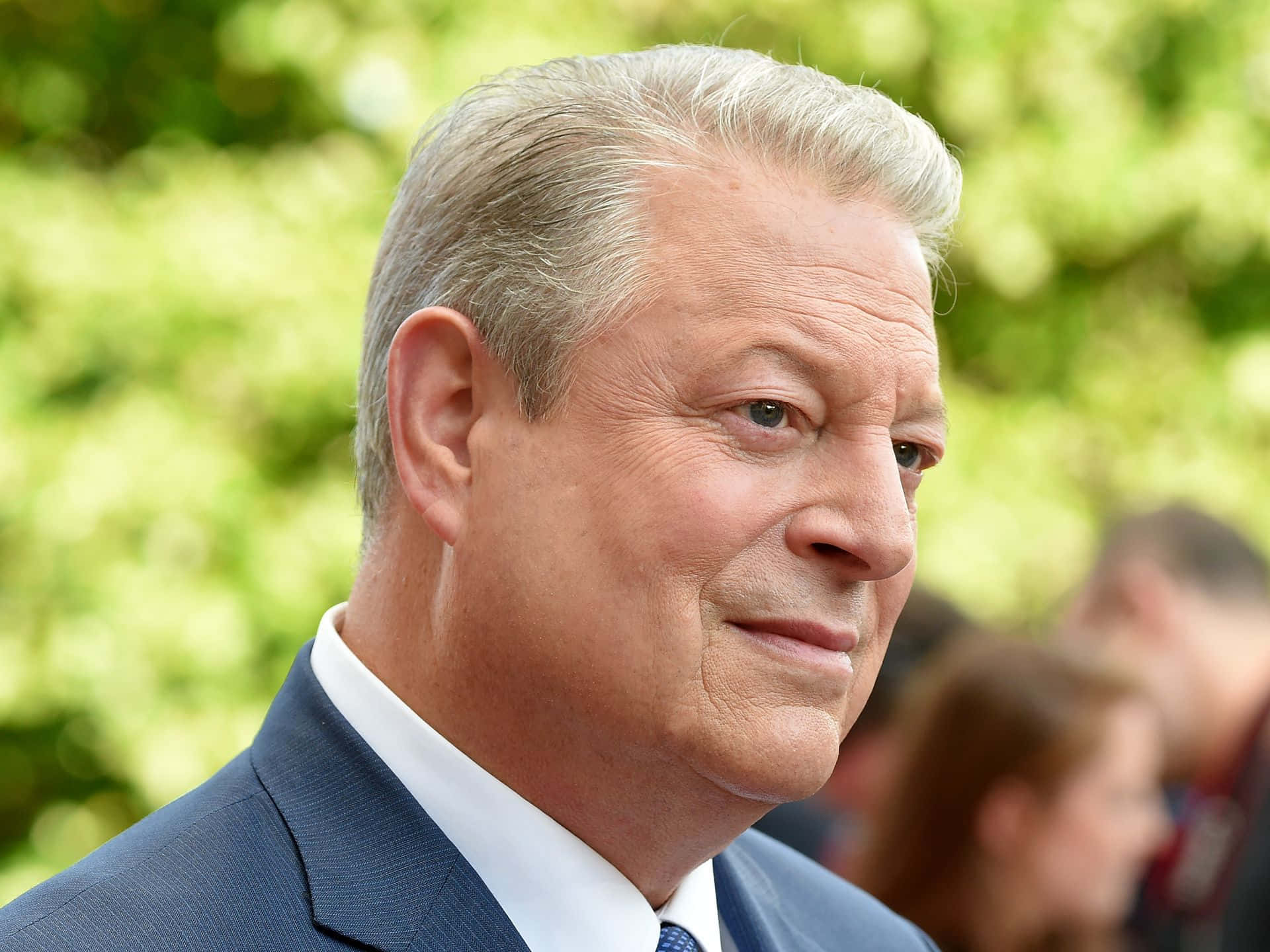 Al Gore, gray hair, blue suit, Full HD Desktop Wallpaper