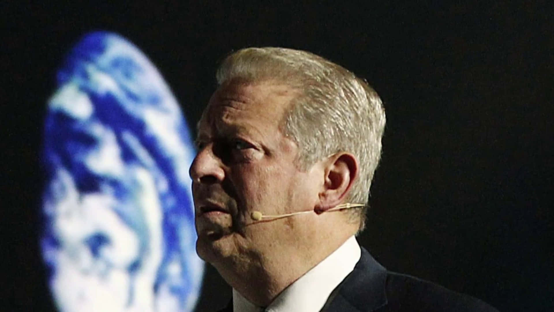 Al Gore, Earth, glowing blue Earth projection, Full HD Desktop Wallpaper