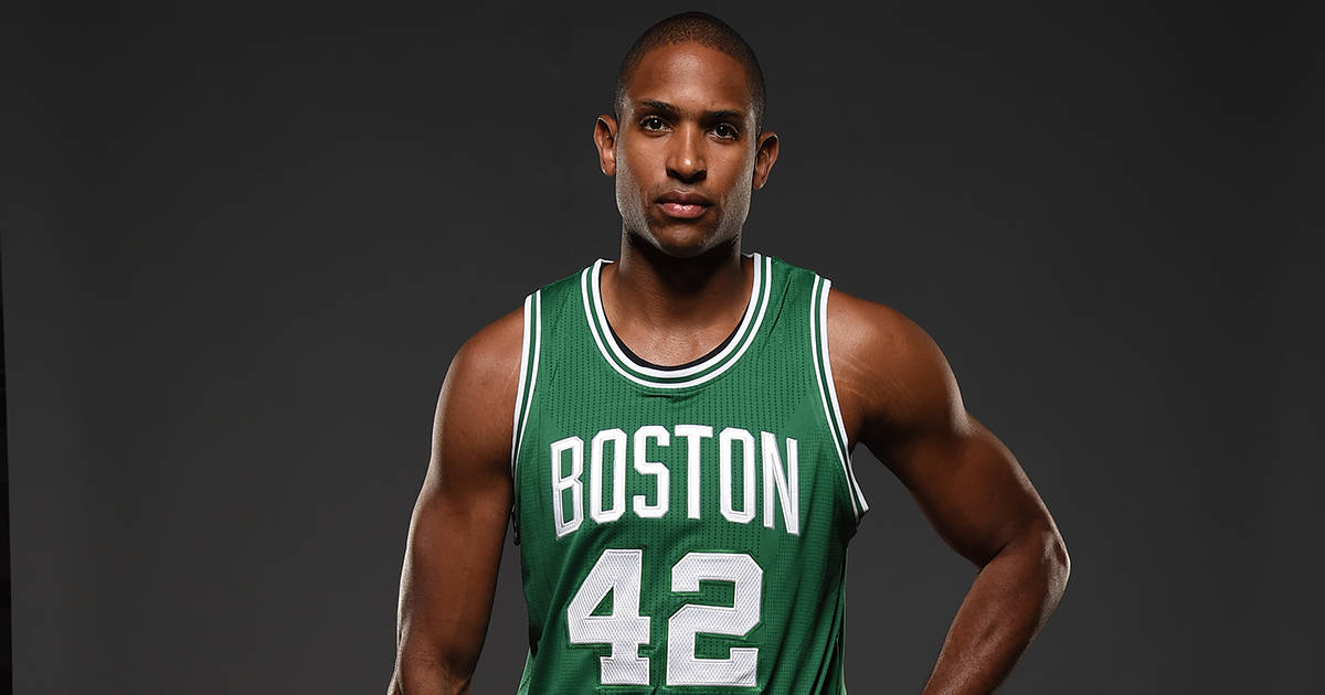 Al Horford, green Boston Celtics jersey, number 42, SD Desktop Wallpaper