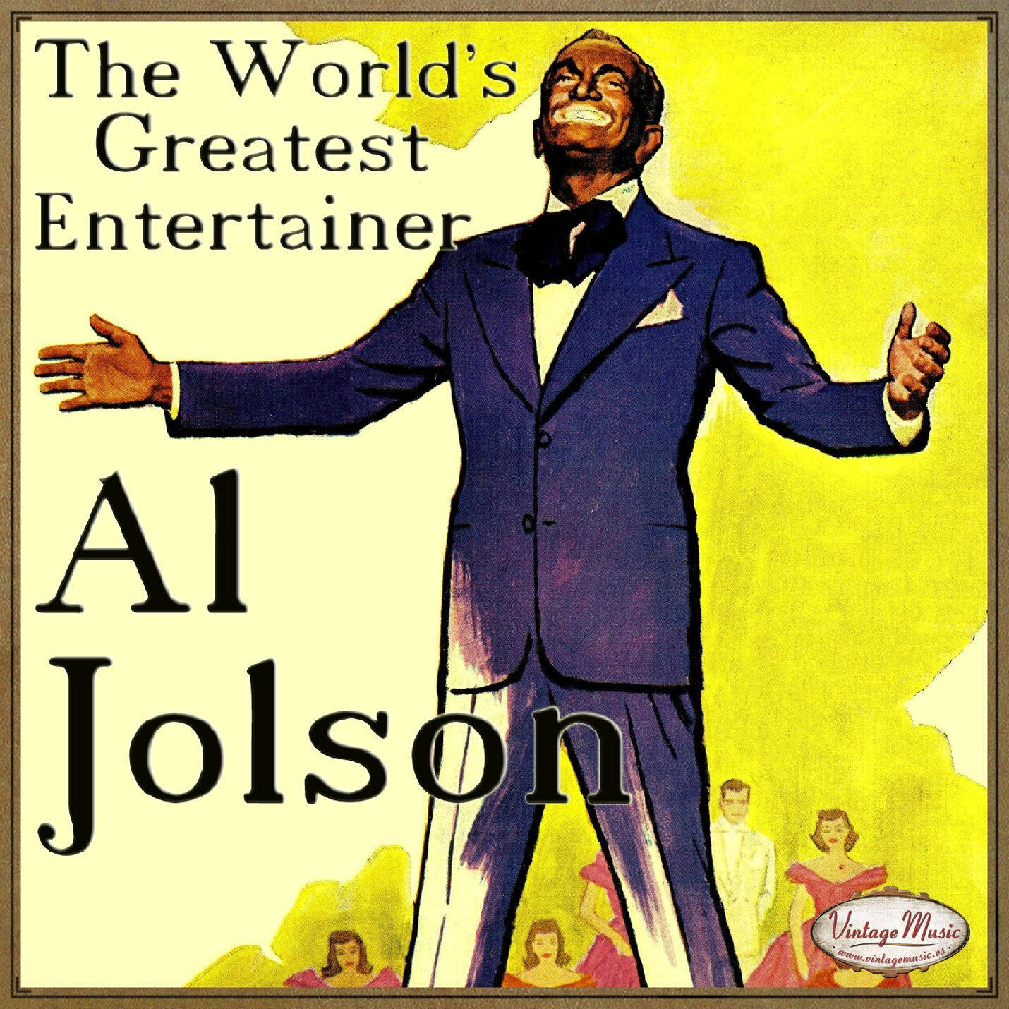 Al Jolson, blue suit, yellow background, HD Desktop Wallpaper
