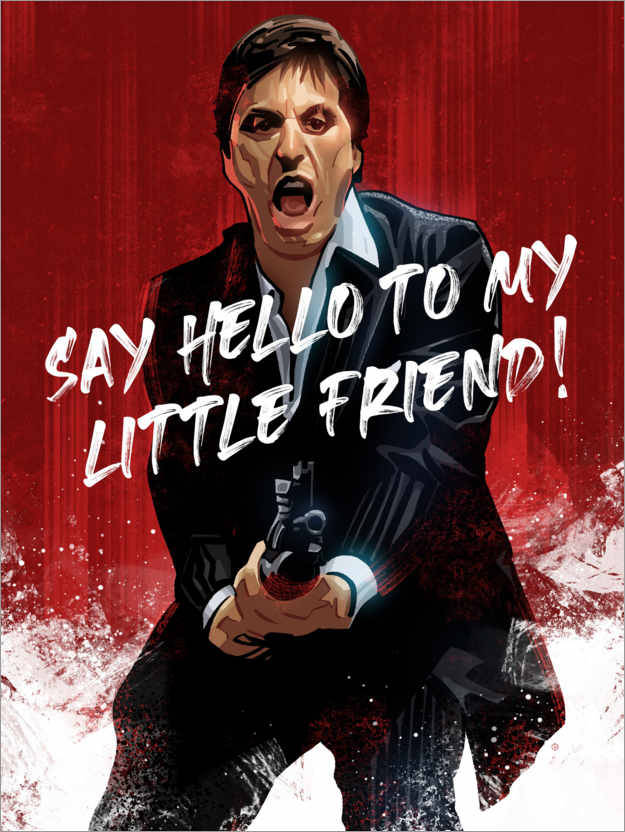 Al Pacino, Scarface, firing gun, SD Phone Wallpaper