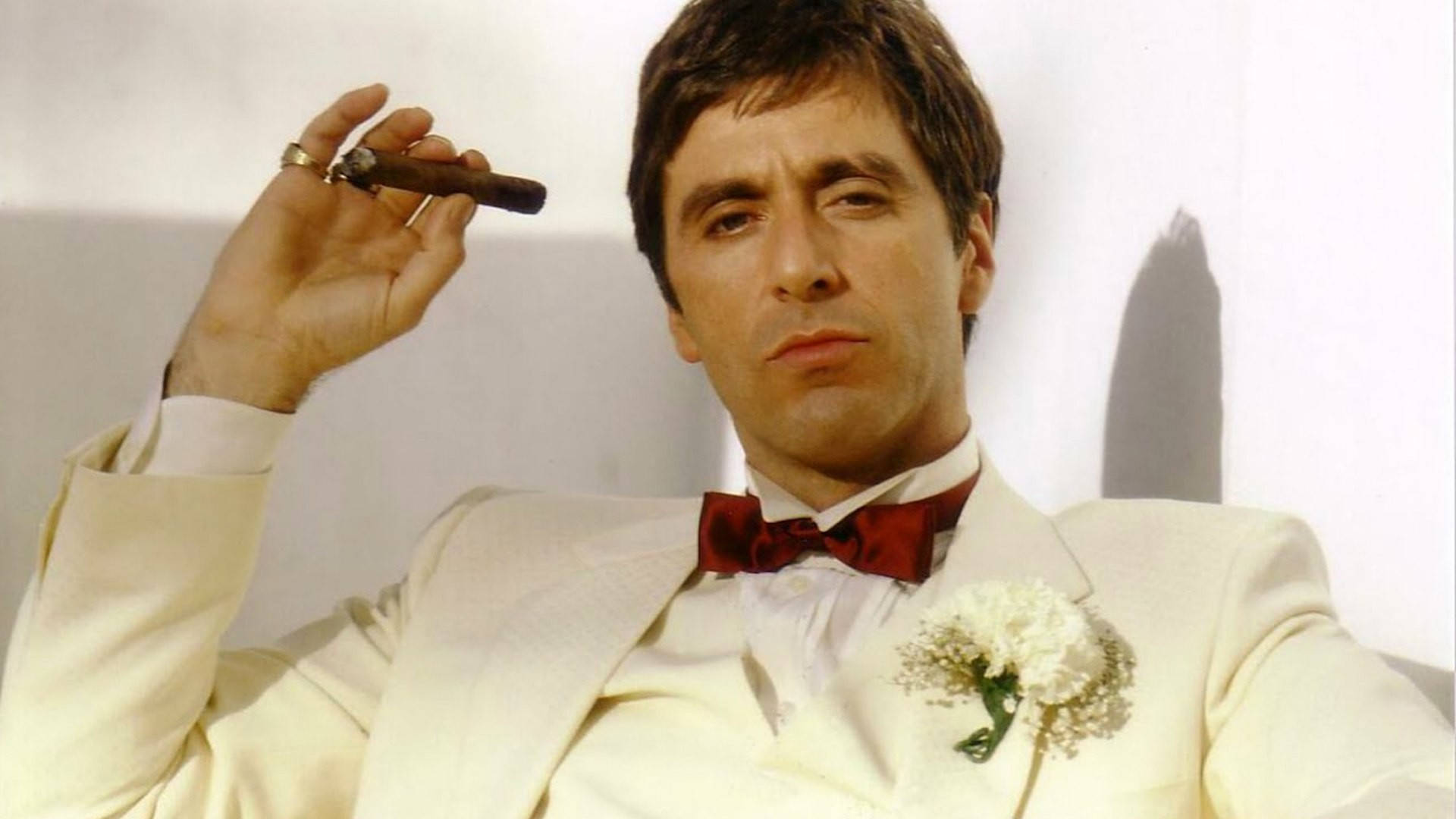 Al Pacino, Scarface, cream suit, Full HD Desktop Wallpaper