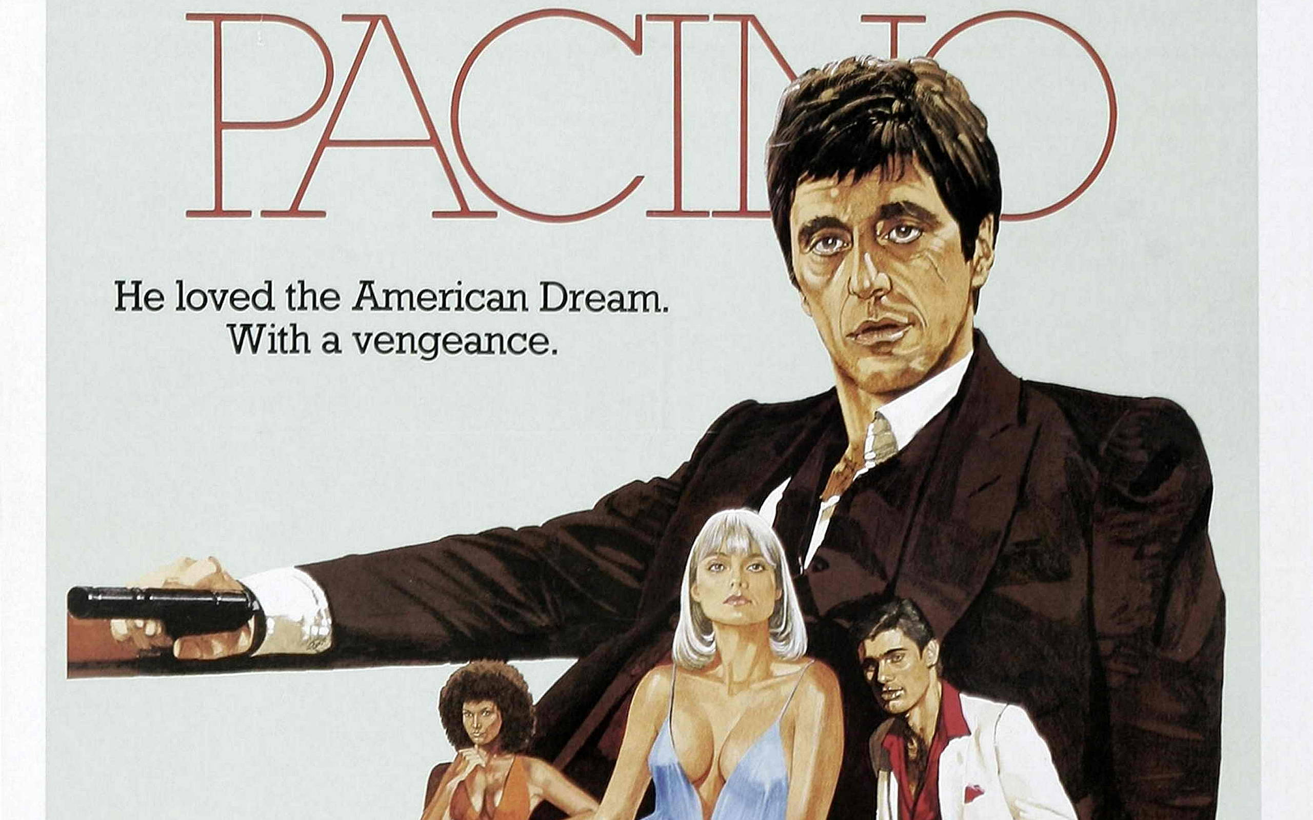 Al Pacino, Scarface, gun, 2K Desktop Wallpaper