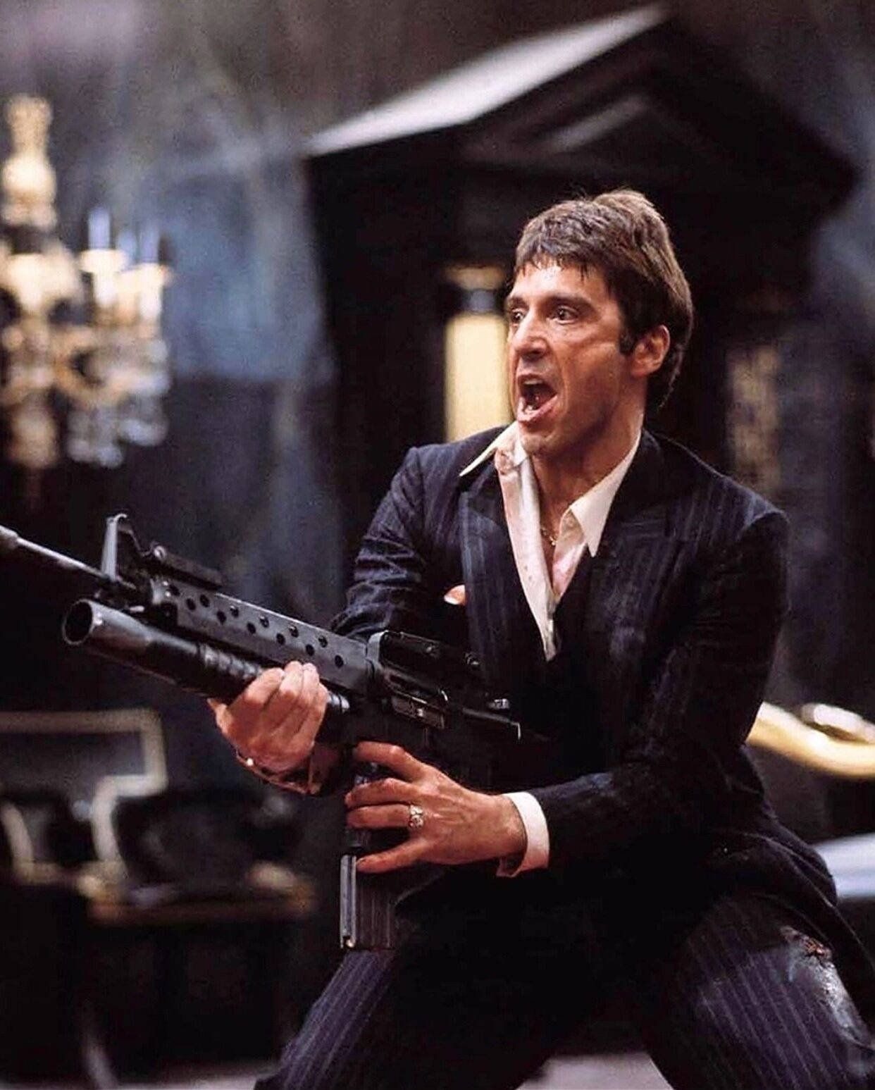 Al Pacino, Scarface, pinstripe suit, HD Phone Wallpaper
