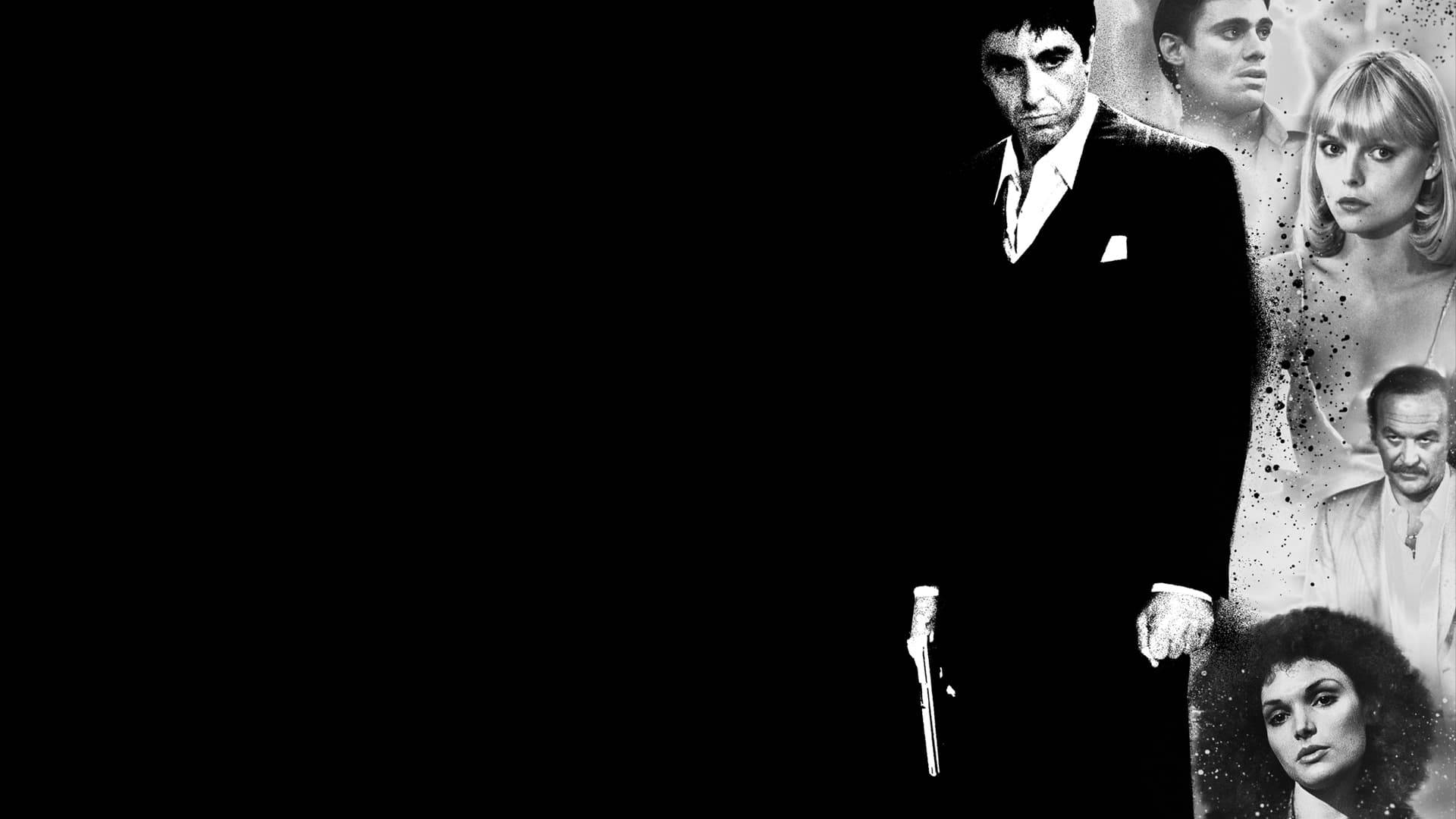 Al Pacino, Scarface, black and white, Full HD Desktop Wallpaper