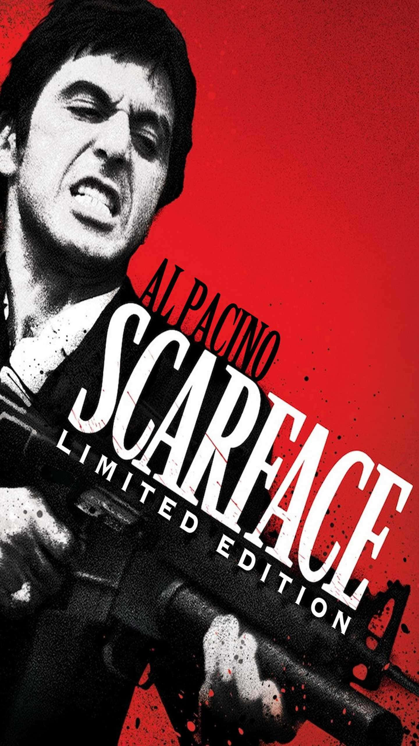Al Pacino, Scarface, gun, 2K Phone Wallpaper