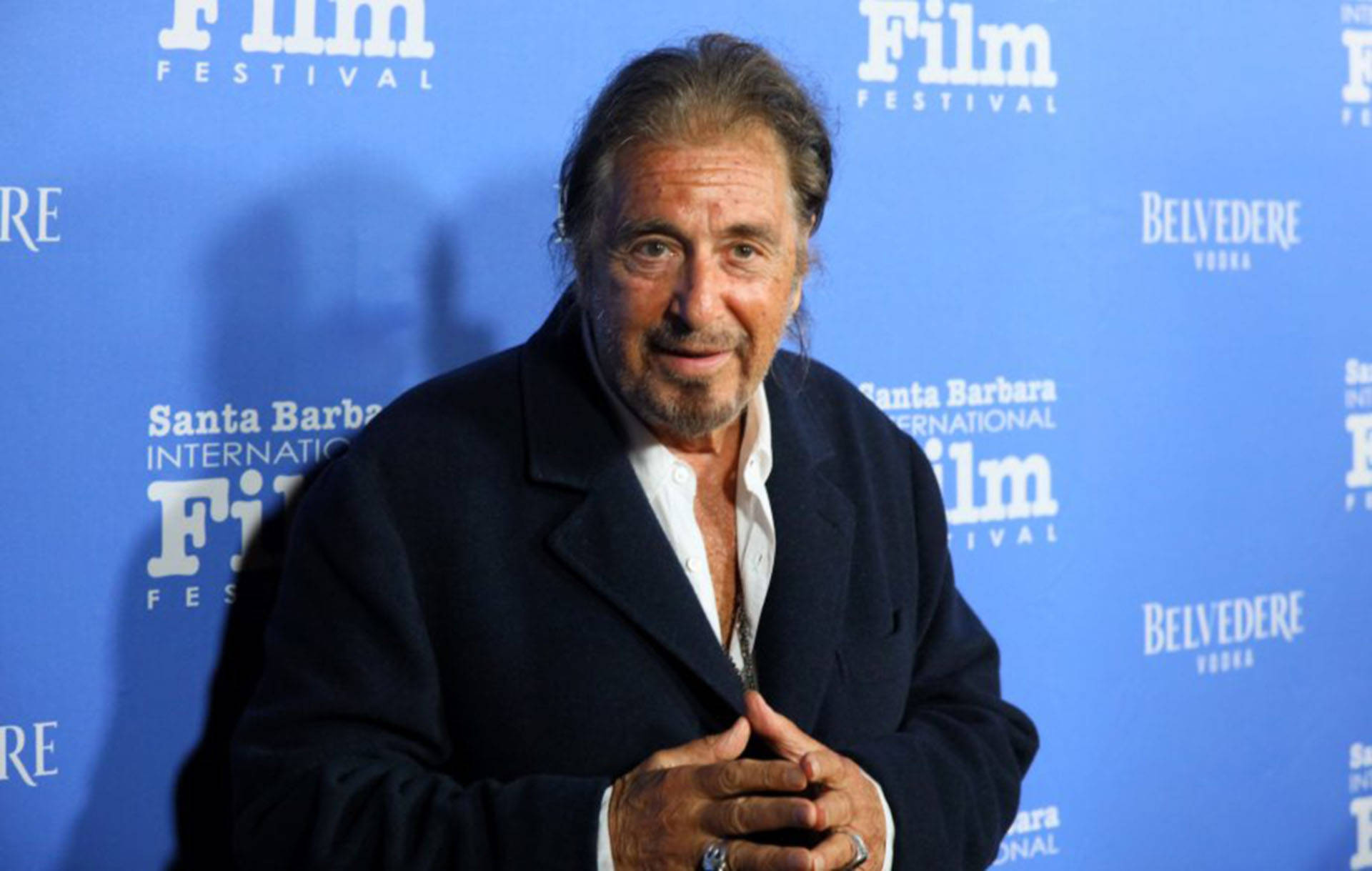 Al Pacino, film festival, branded blue backdrop, Full HD Desktop Wallpaper