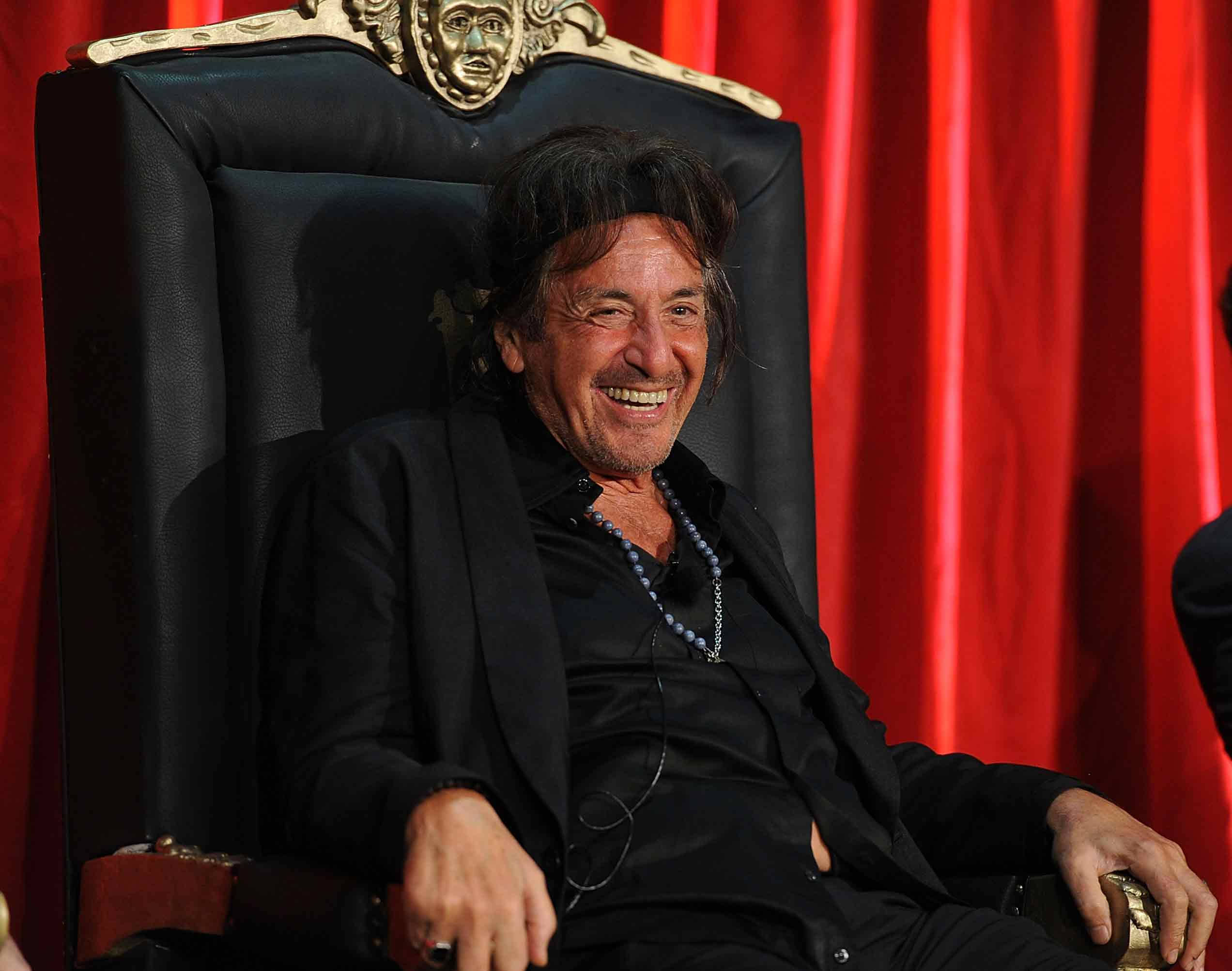 Al Pacino, black throne, gold accents, Full HD Desktop Wallpaper