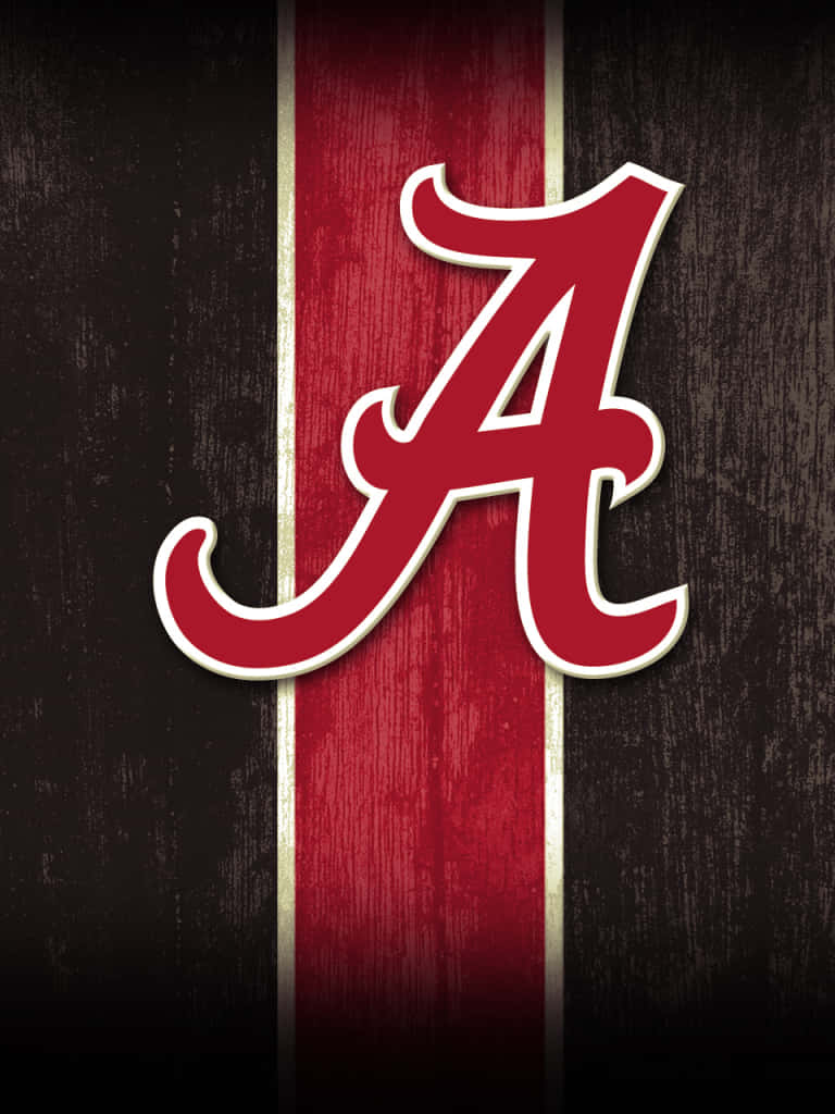Alabama Basketball, crimson, white outline, SD Phone Wallpaper