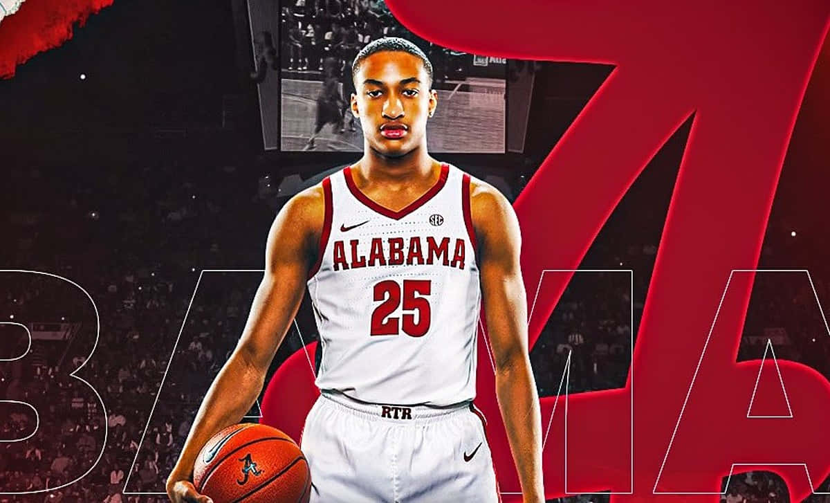 Alabama Basketball, Alabama jersey, basketball player, SD Desktop Wallpaper