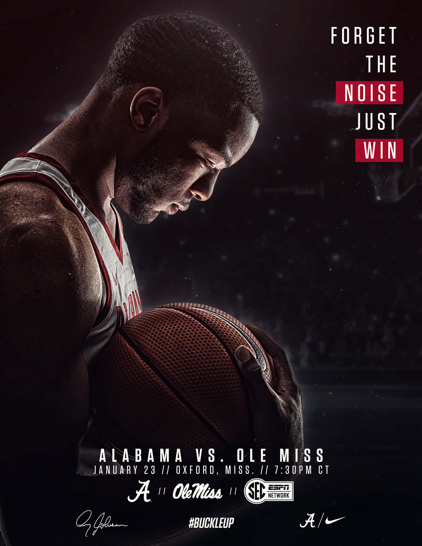 Alabama Basketball, white jersey, dark dramatic background, HD Phone Wallpaper