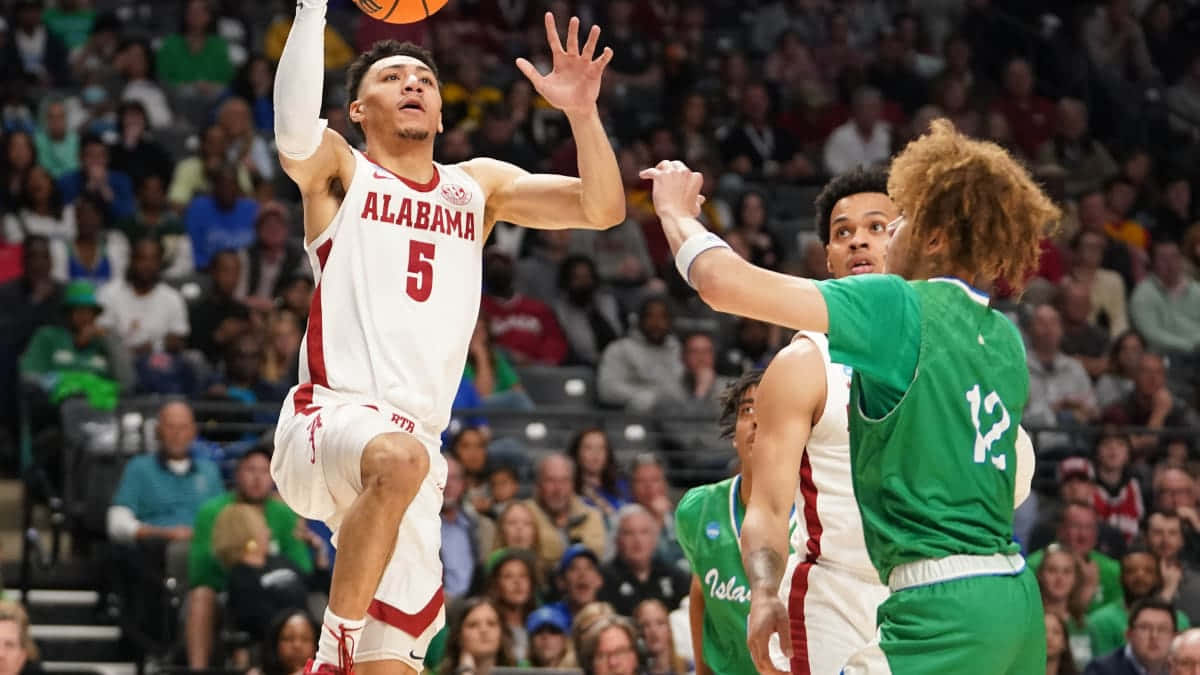 Alabama Basketball, white Alabama jersey, green jerseys, SD Desktop Wallpaper