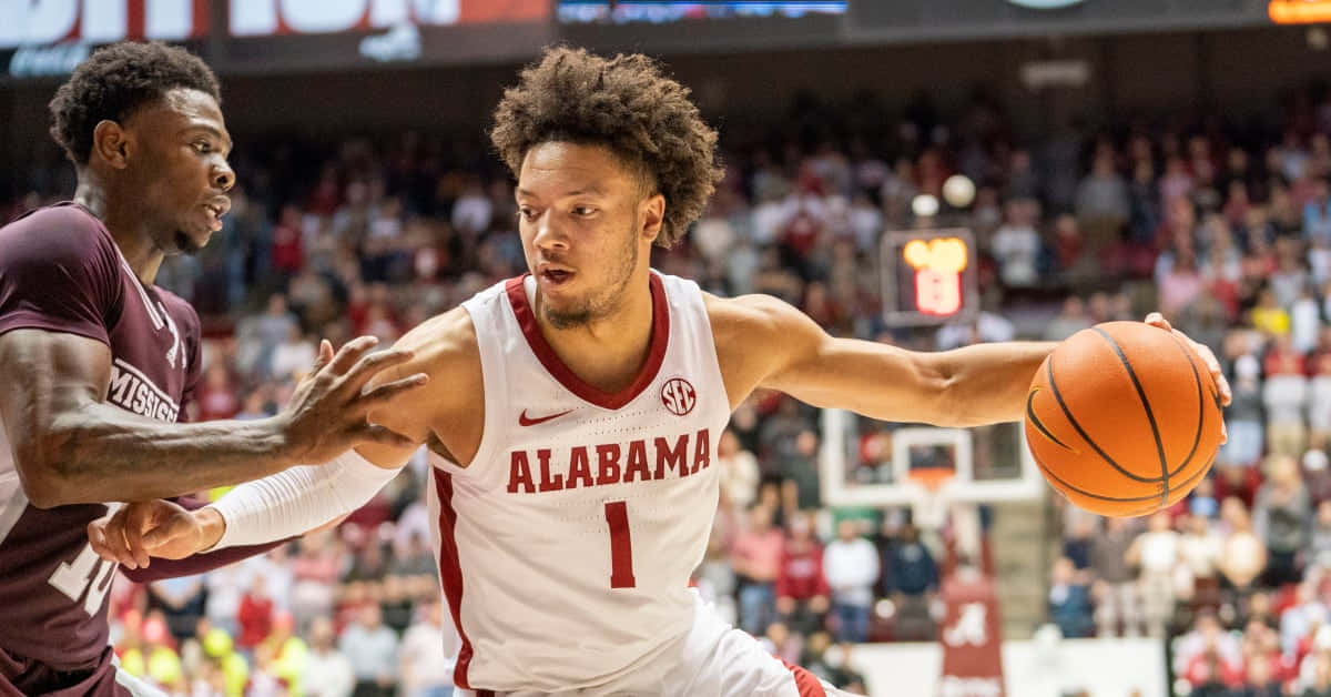 Alabama Basketball, Alabama jersey, basketball player, SD Desktop Wallpaper