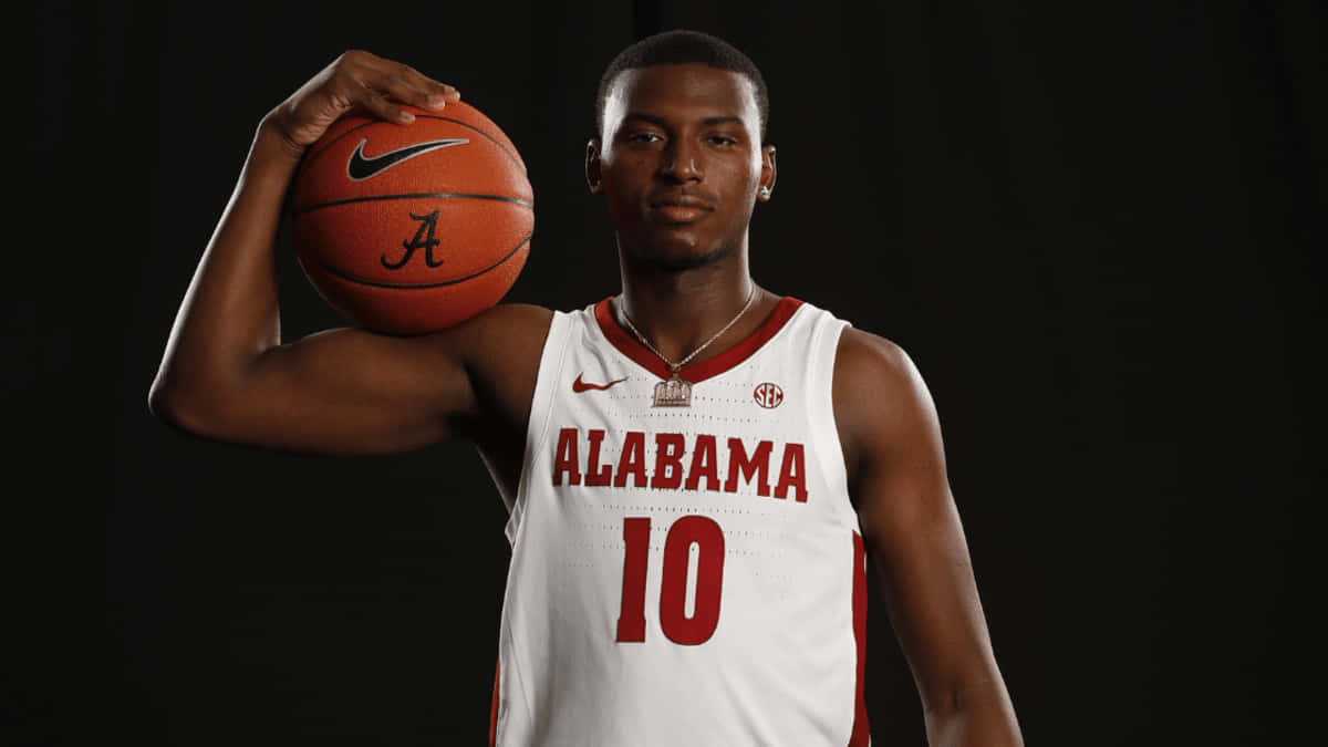Alabama Basketball, Alabama jersey, basketball player, SD Desktop Wallpaper