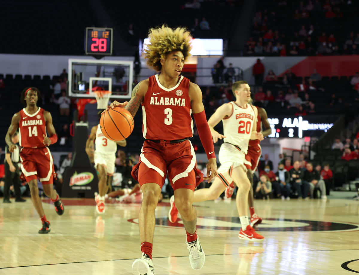 Alabama Basketball, basketball player, wild afro, SD Desktop Wallpaper