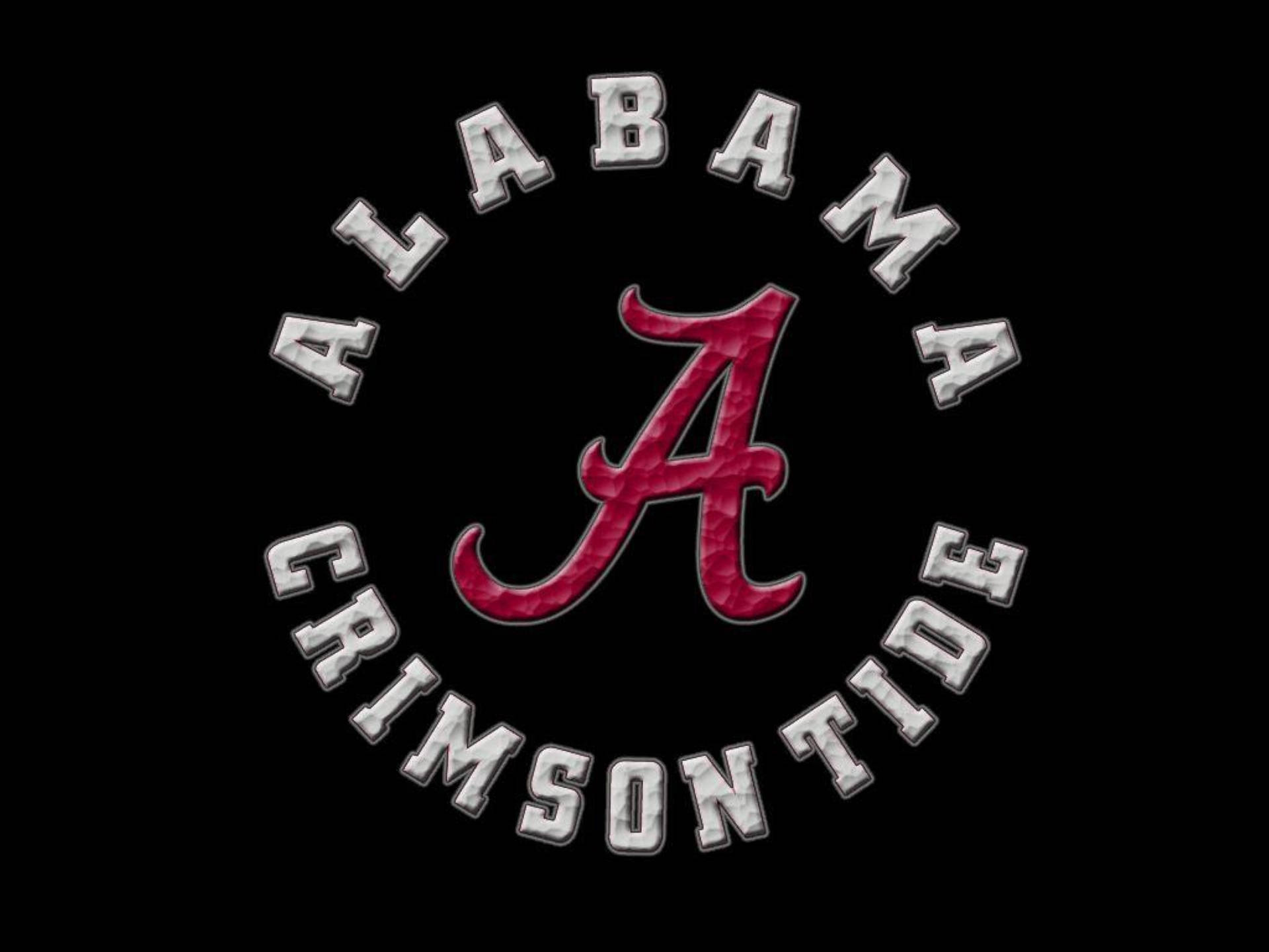 Alabama Crimson Tide, crimson A logo, silver lettering, Full HD Desktop Wallpaper