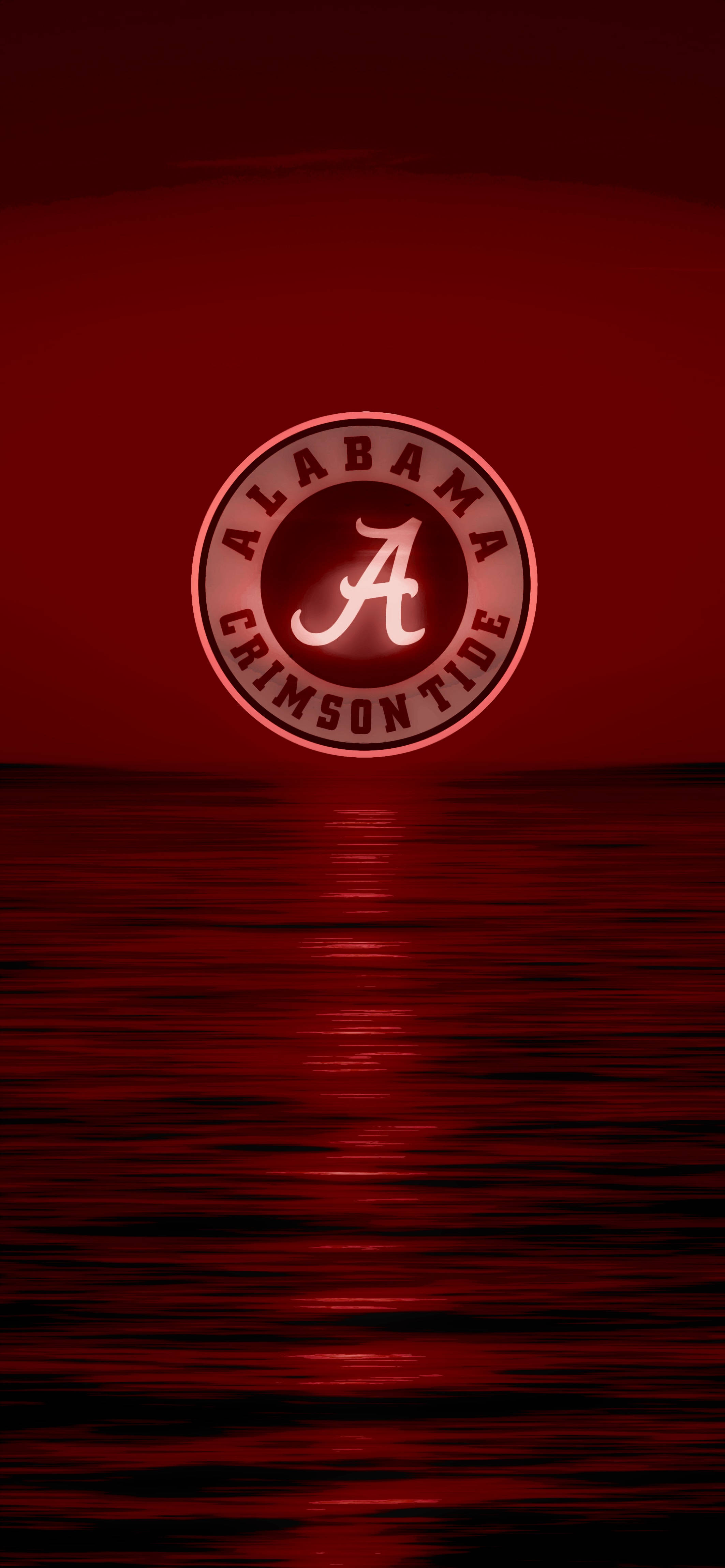 Alabama Crimson Tide, dark crimson sky, glows red, 4K Phone Wallpaper
