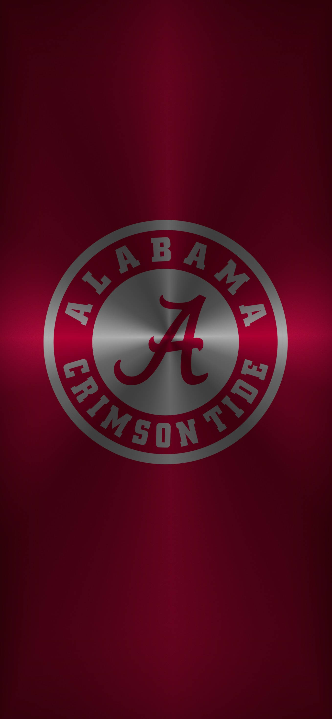 Alabama Crimson Tide, metallic silver accents, crimson background, 2K Phone Wallpaper