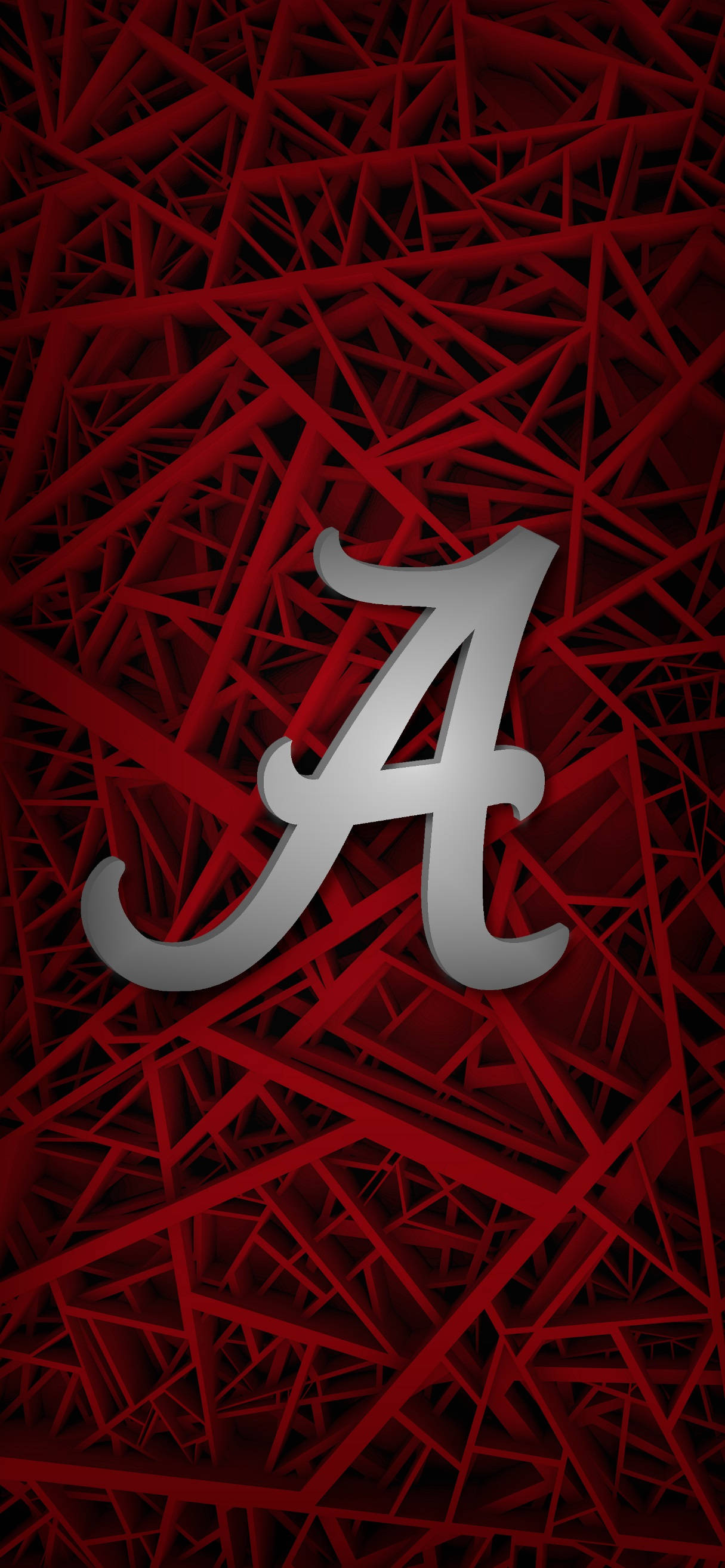 Alabama Crimson Tide, 3D Metallic, silver, 2K Phone Wallpaper