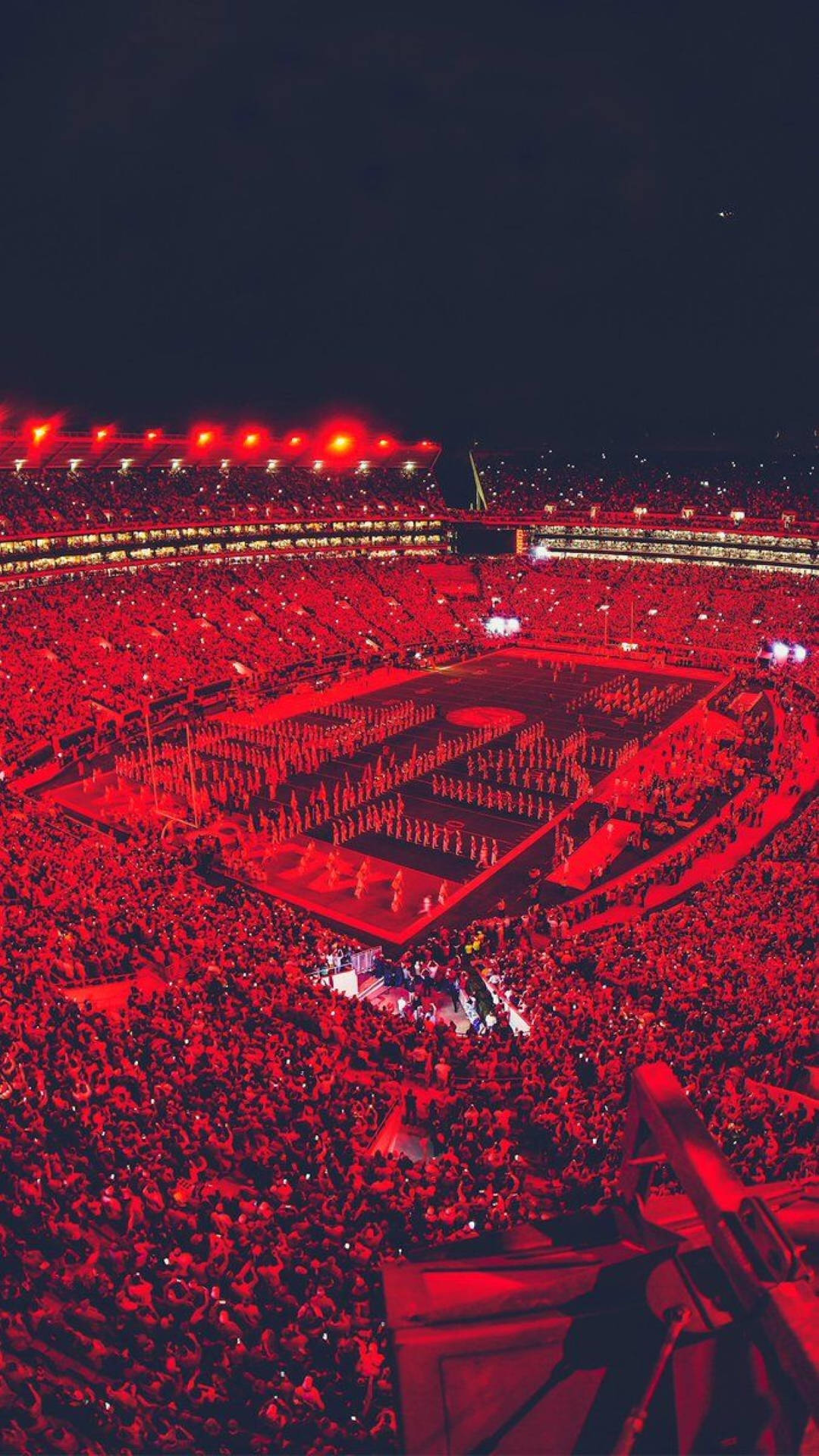 Alabama Crimson Tide, field, night, Full HD Phone Wallpaper