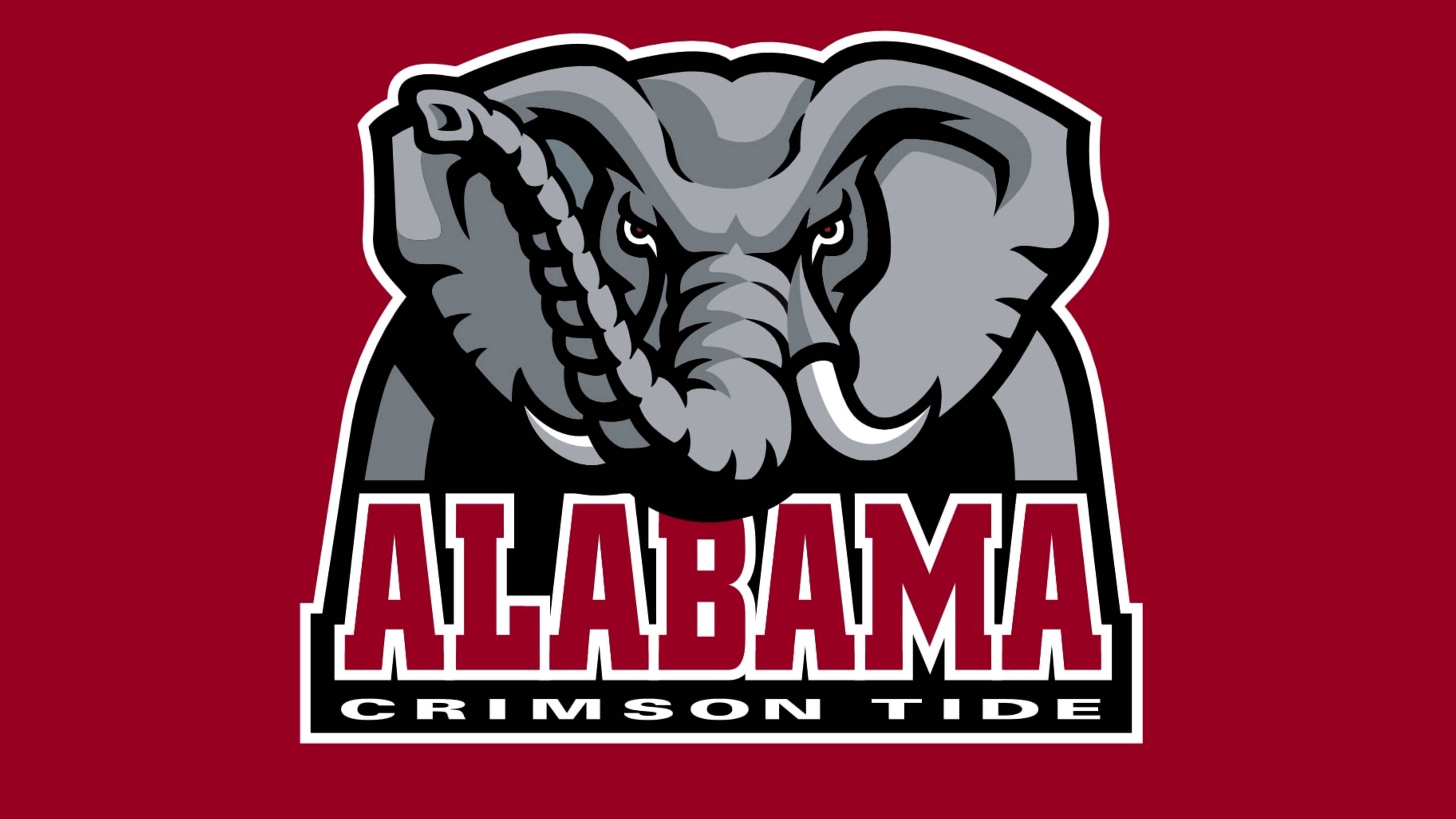 Alabama Crimson Tide, elephant logo, crimson background, 2K Desktop Wallpaper