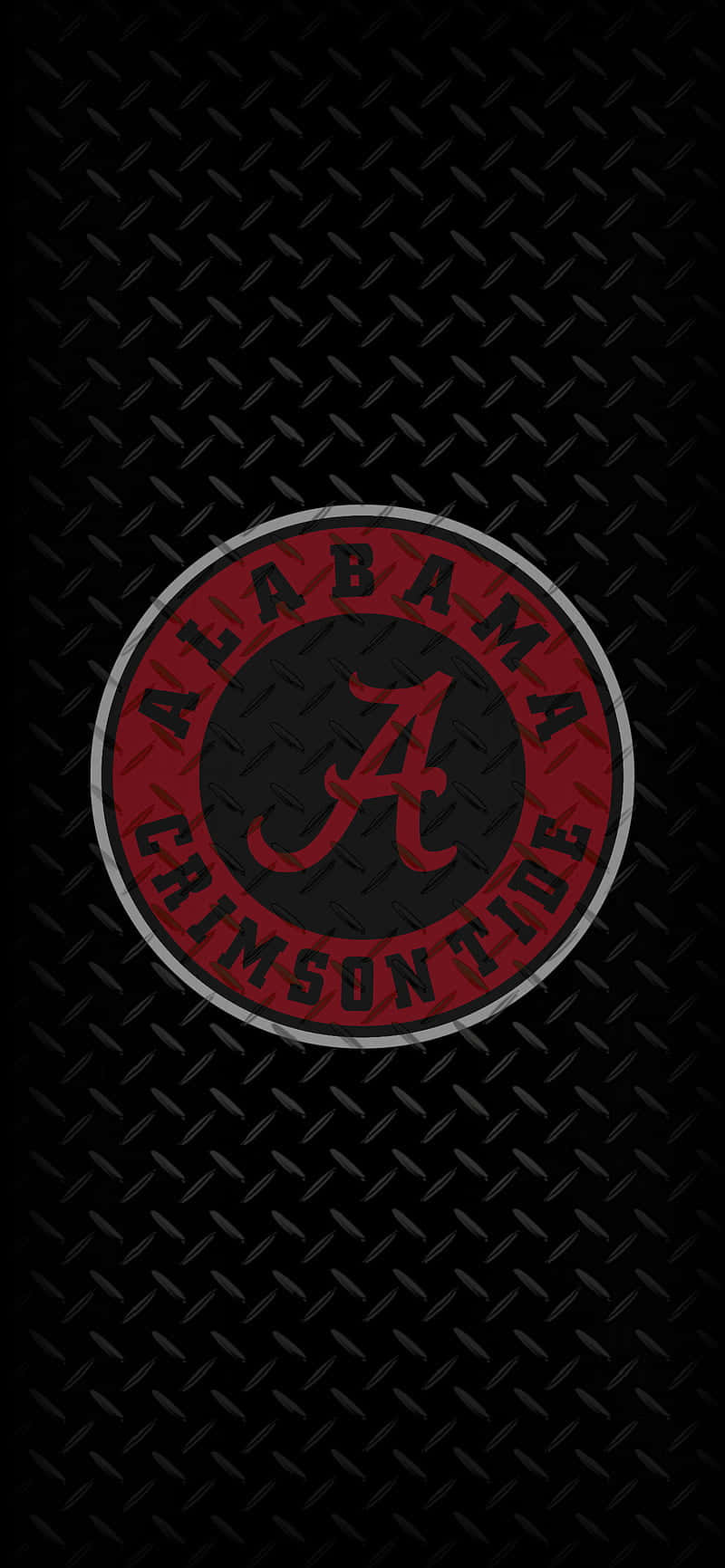 Alabama Crimson Tide, red and black, textured diamond plate background, HD Phone Wallpaper