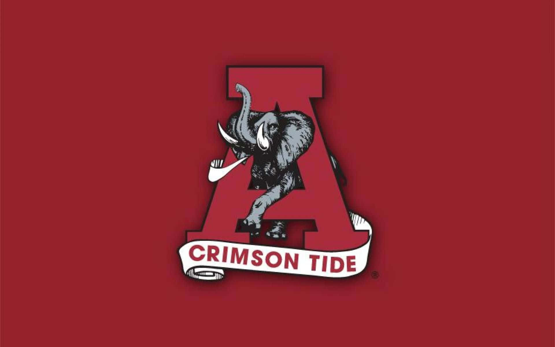 crimson tide, red background, gray elephant mascot, Full HD Desktop Wallpaper