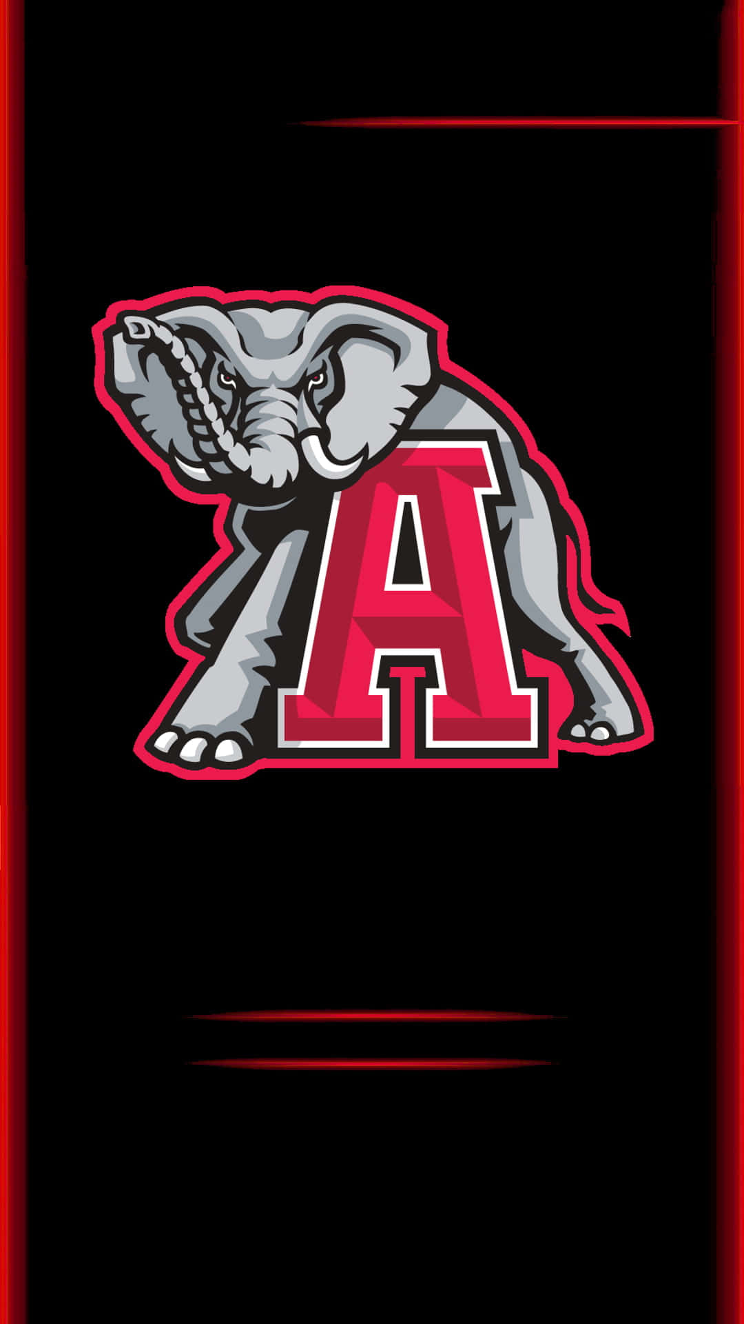 Alabama Football Logo, elephant mascot, red letter A, Full HD Phone Wallpaper