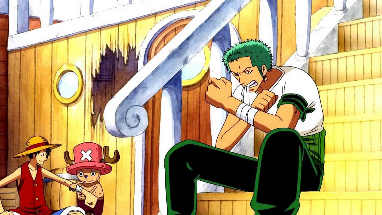 Alabasta, green-haired swordsman, wooden ship interior, HD Desktop Wallpaper