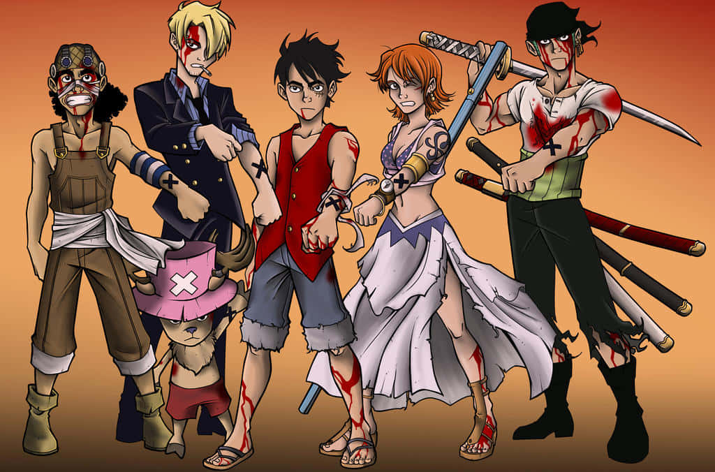 Alabasta, anime characters, bloodied wounds, SD Desktop Wallpaper