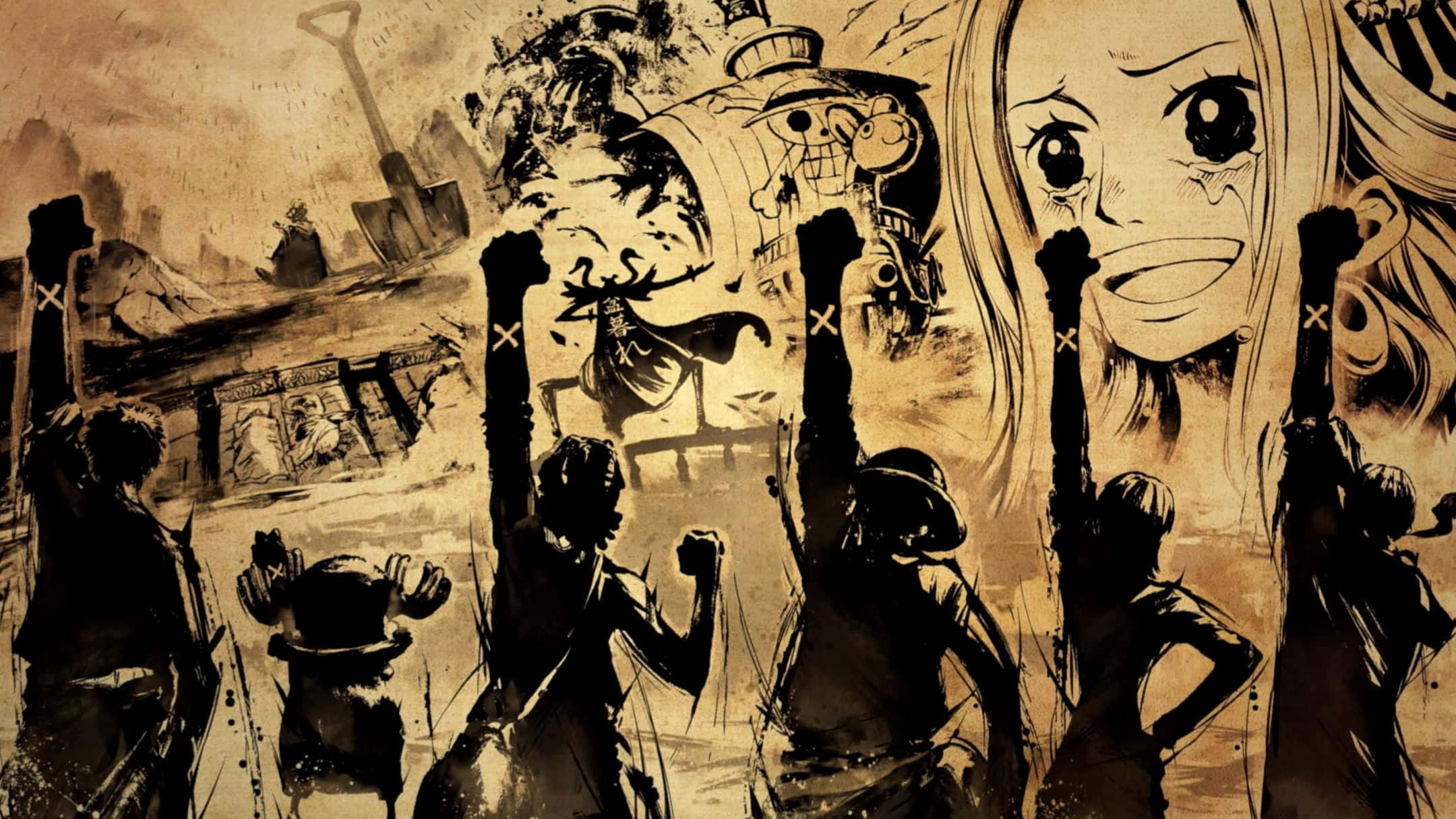 Alabasta, 2160 x 1215, sepia-toned, Full HD Desktop Wallpaper