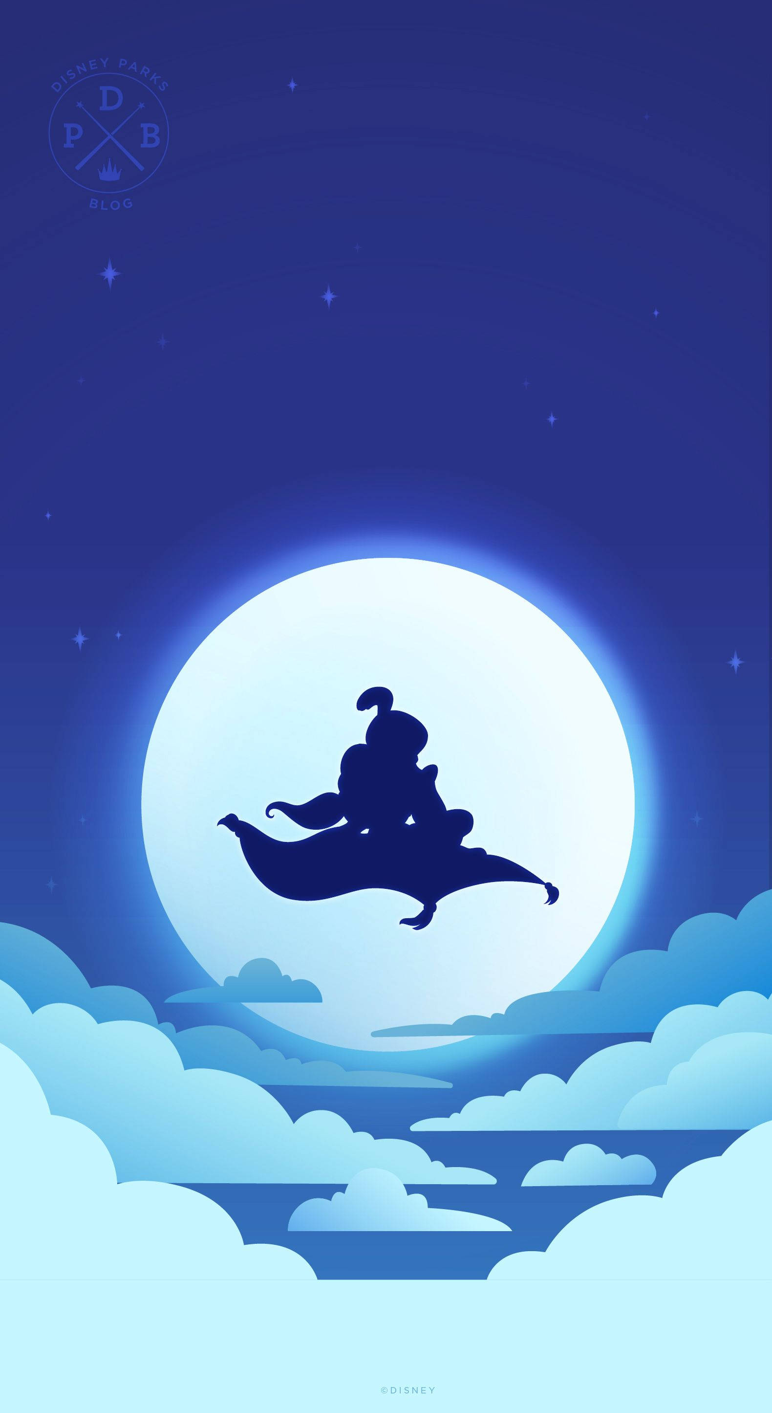 Aladdin, magic carpet, full moon, 2K Phone Wallpaper
