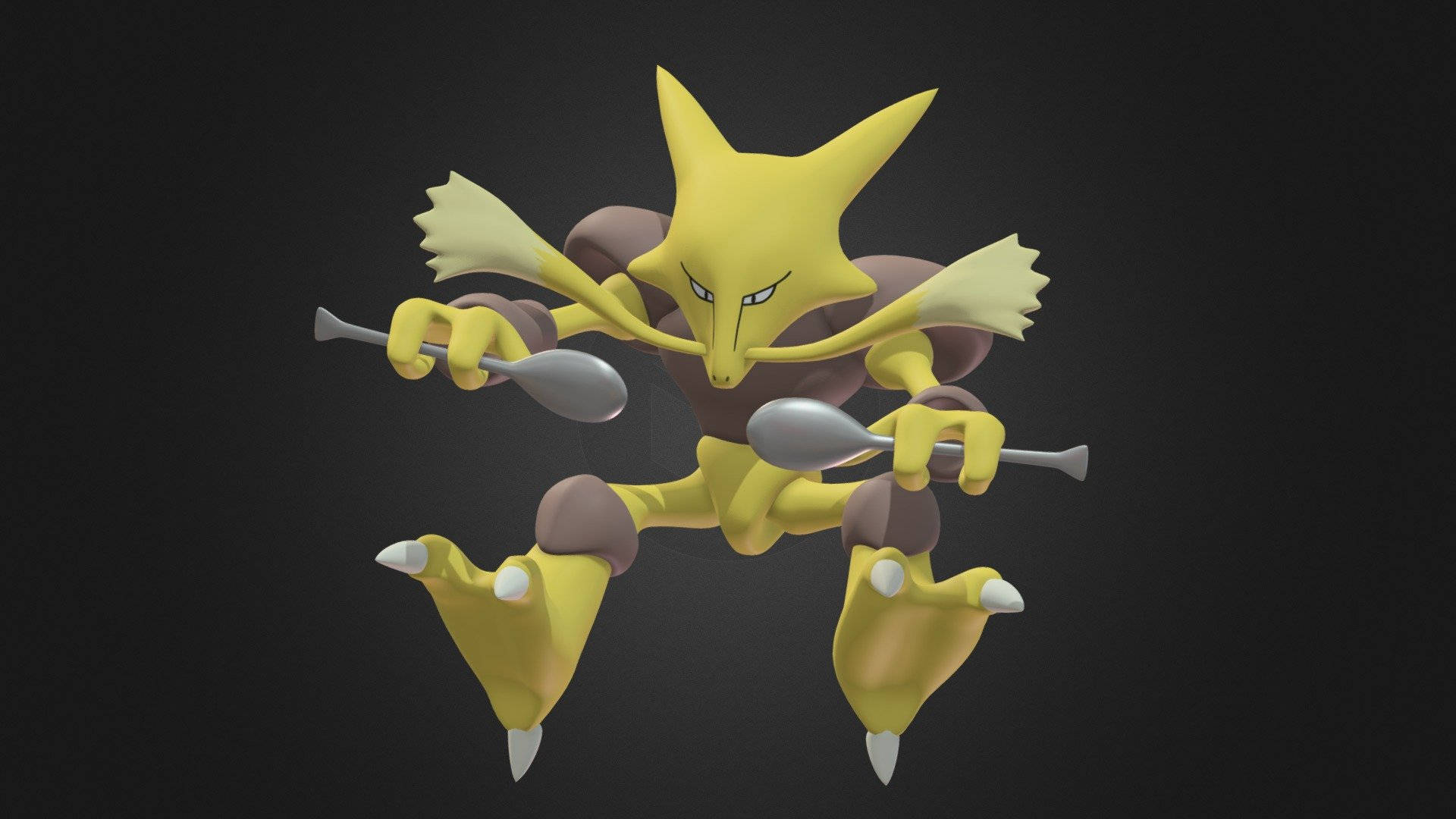Alakazam, yellow, fox-like, Full HD Desktop Wallpaper