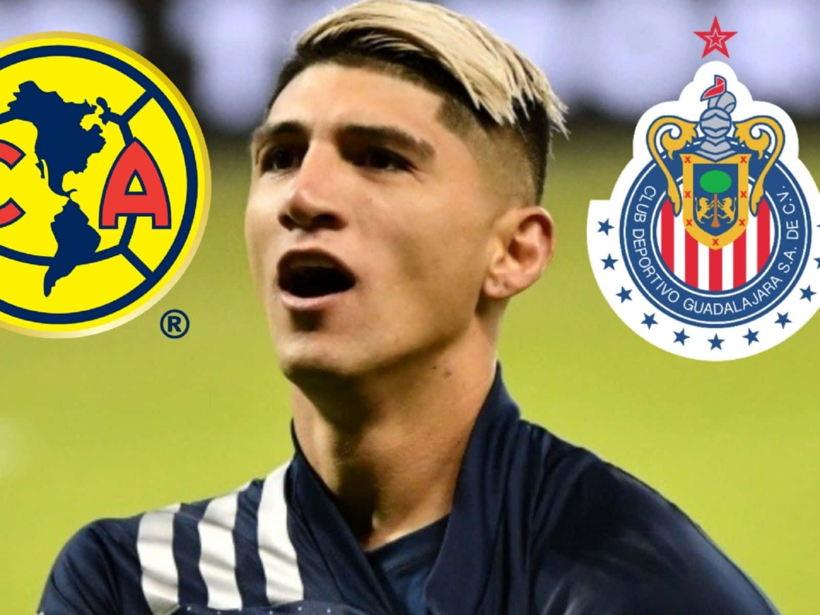Alan Pulido, striped jersey, team logos, HD Desktop Wallpaper