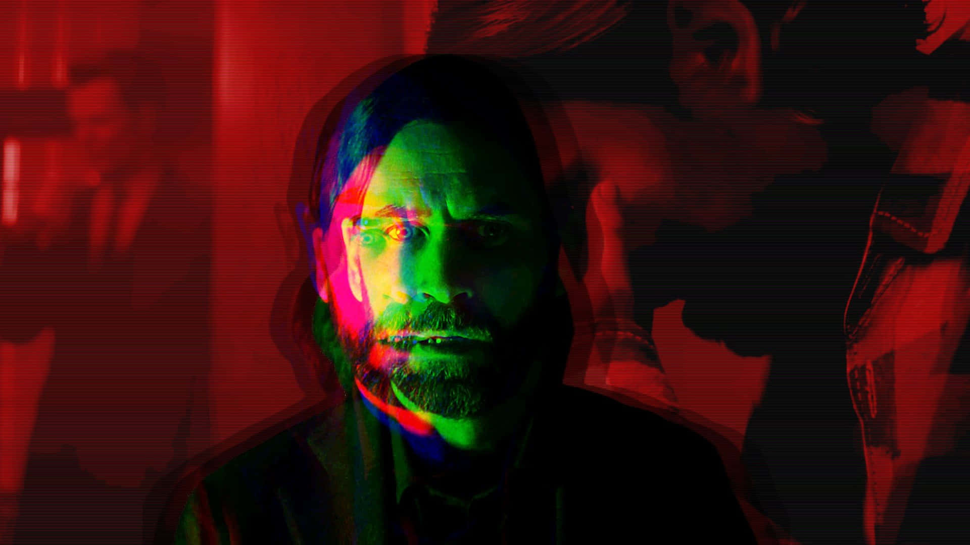 Alan Wake 2, neon green, red light, Full HD Desktop Wallpaper