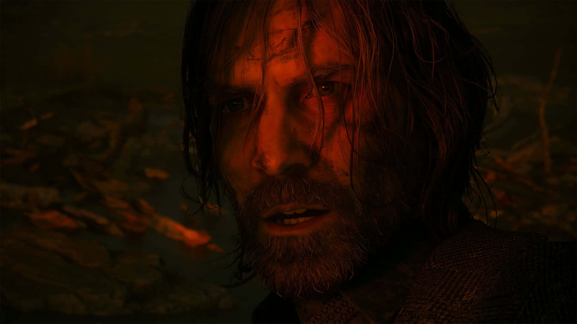 Alan Wake 2, bearded man, wet hair, Full HD Desktop Wallpaper