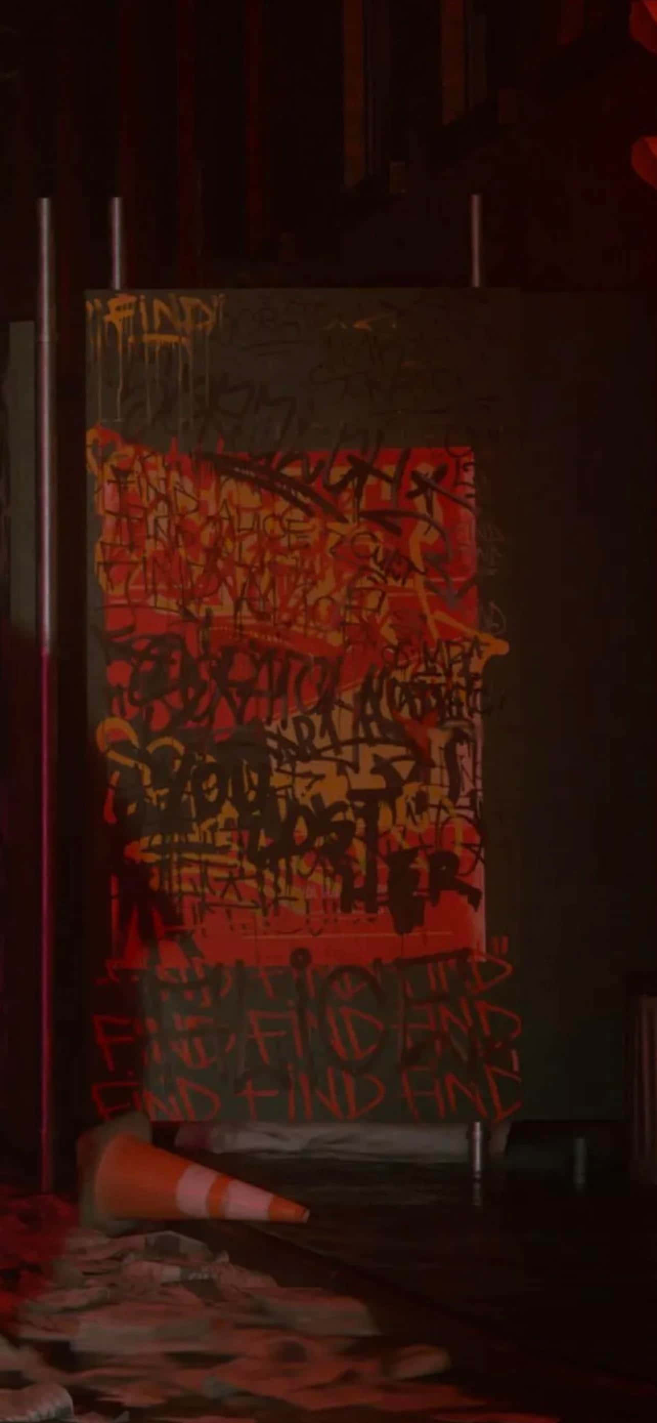 Alan Wake 2, graffiti, red orange, 2K Phone Wallpaper