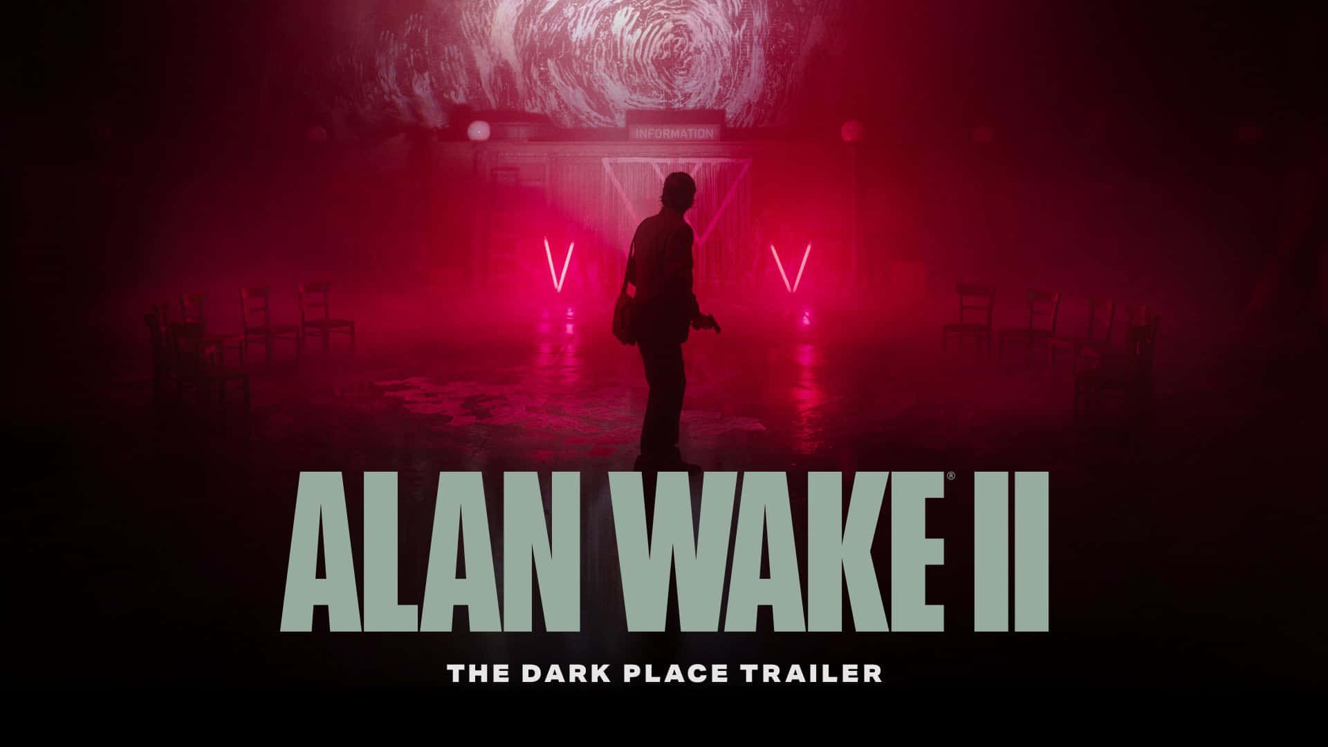 Alan Wake 2, Dark Place, red-lit room, Full HD Desktop Wallpaper