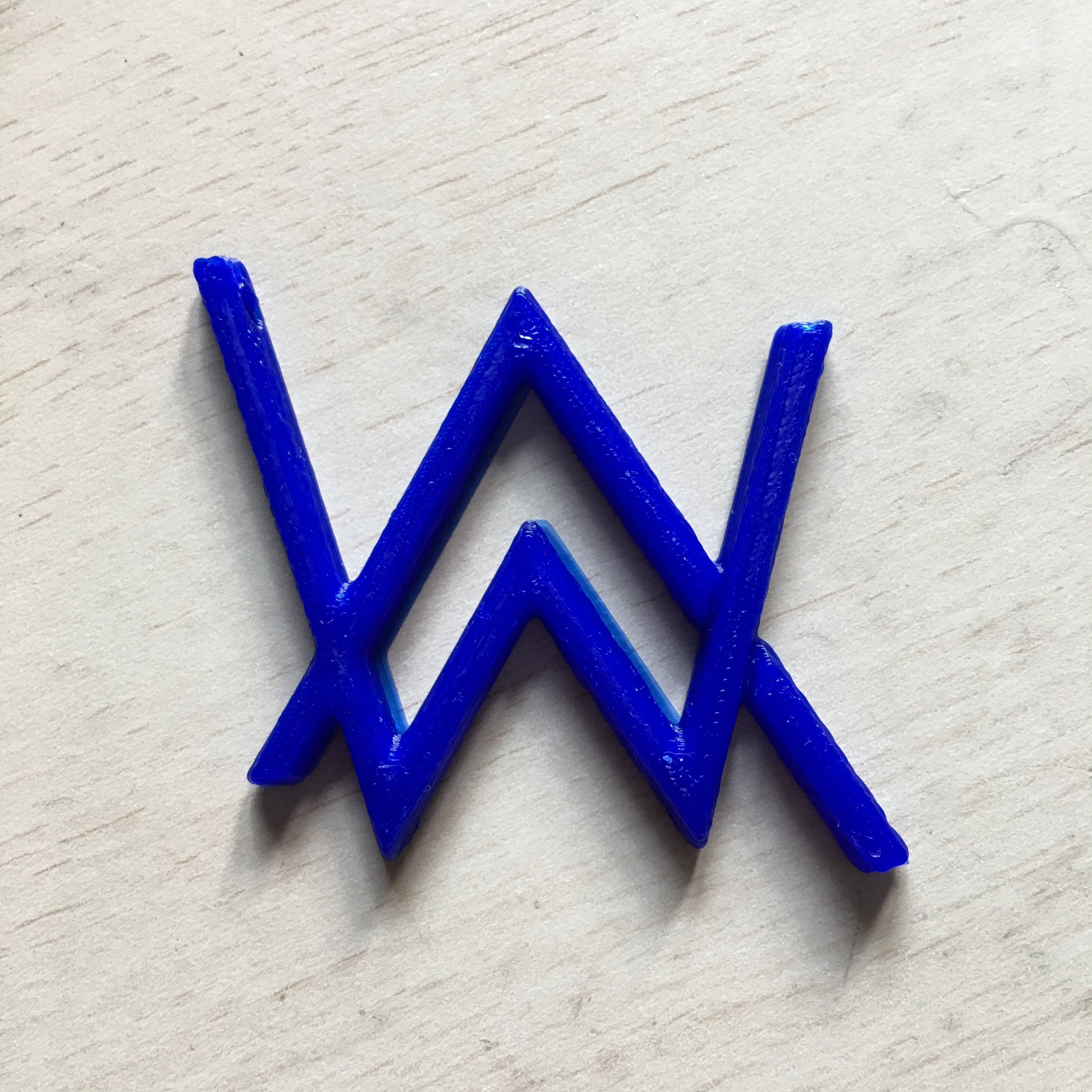 Alan Walker Logo, blue, 3D-printed, 2K Desktop Wallpaper