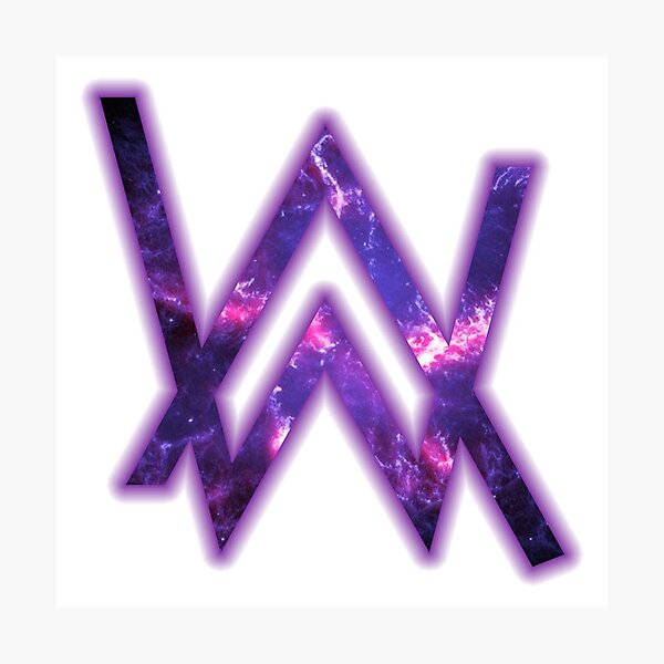Alan Walker Logo, purple, pink nebulae, SD Desktop Wallpaper