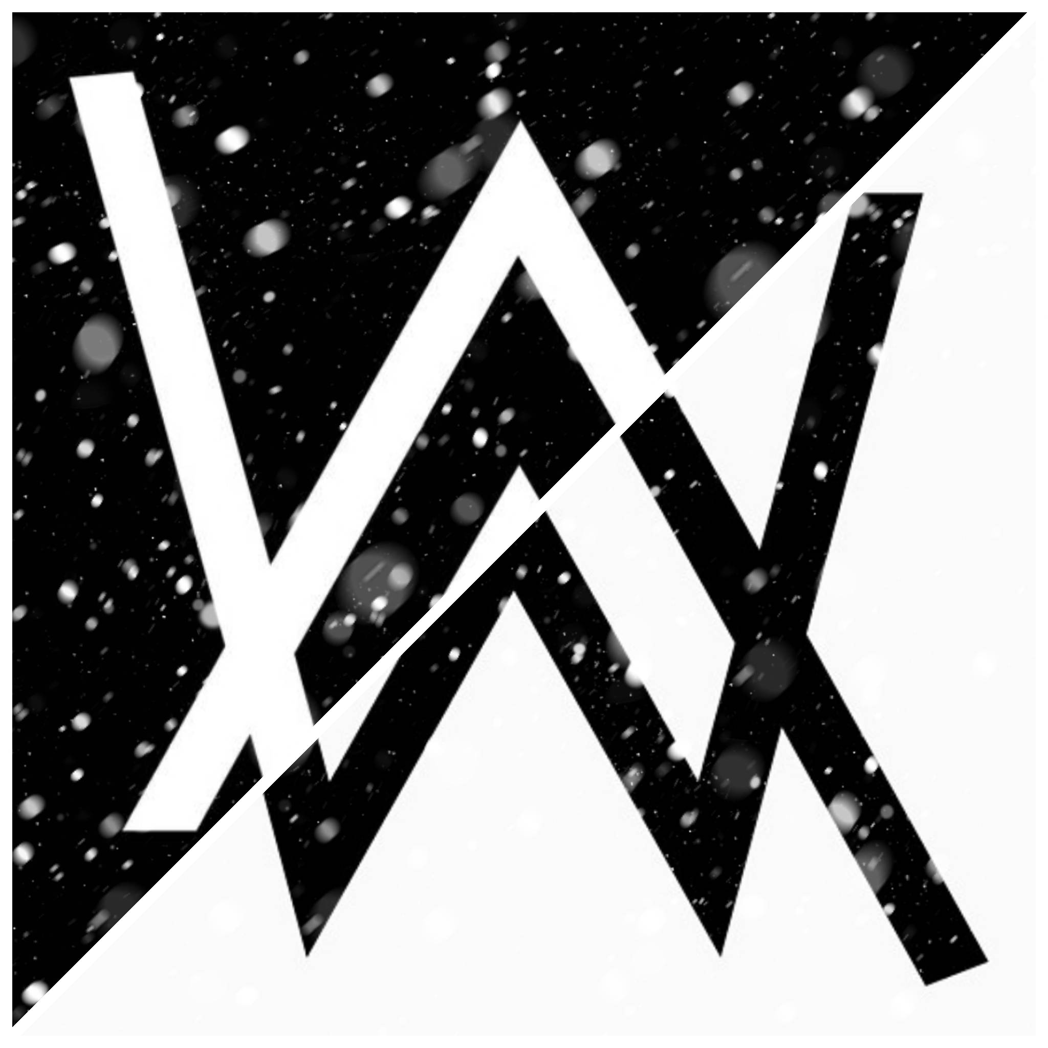 Alan Walker Logo, black and white, geometric logo, Full HD Desktop Wallpaper