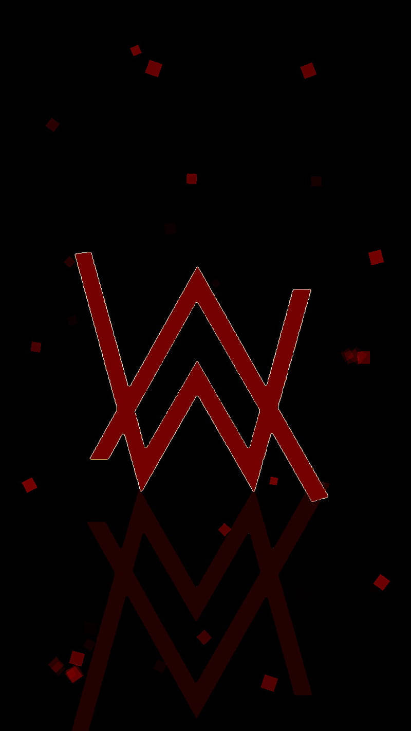 Alan Walker, red and black, stylized 'W' logo, HD Phone Wallpaper