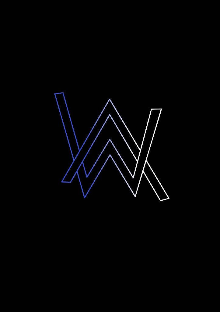 Alan Walker, blue and white, W, SD Phone Wallpaper