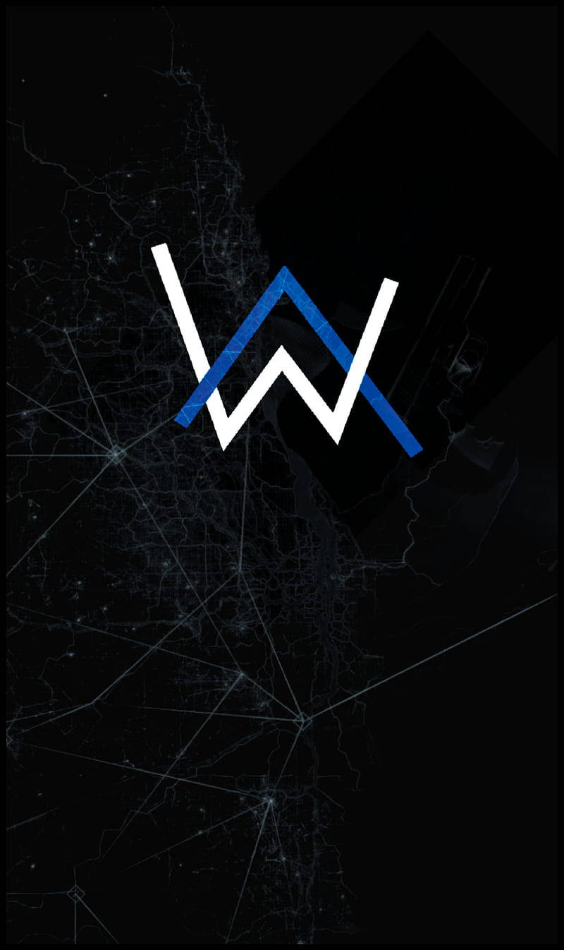 Alan Walker, blue and white, W logo, HD Phone Wallpaper