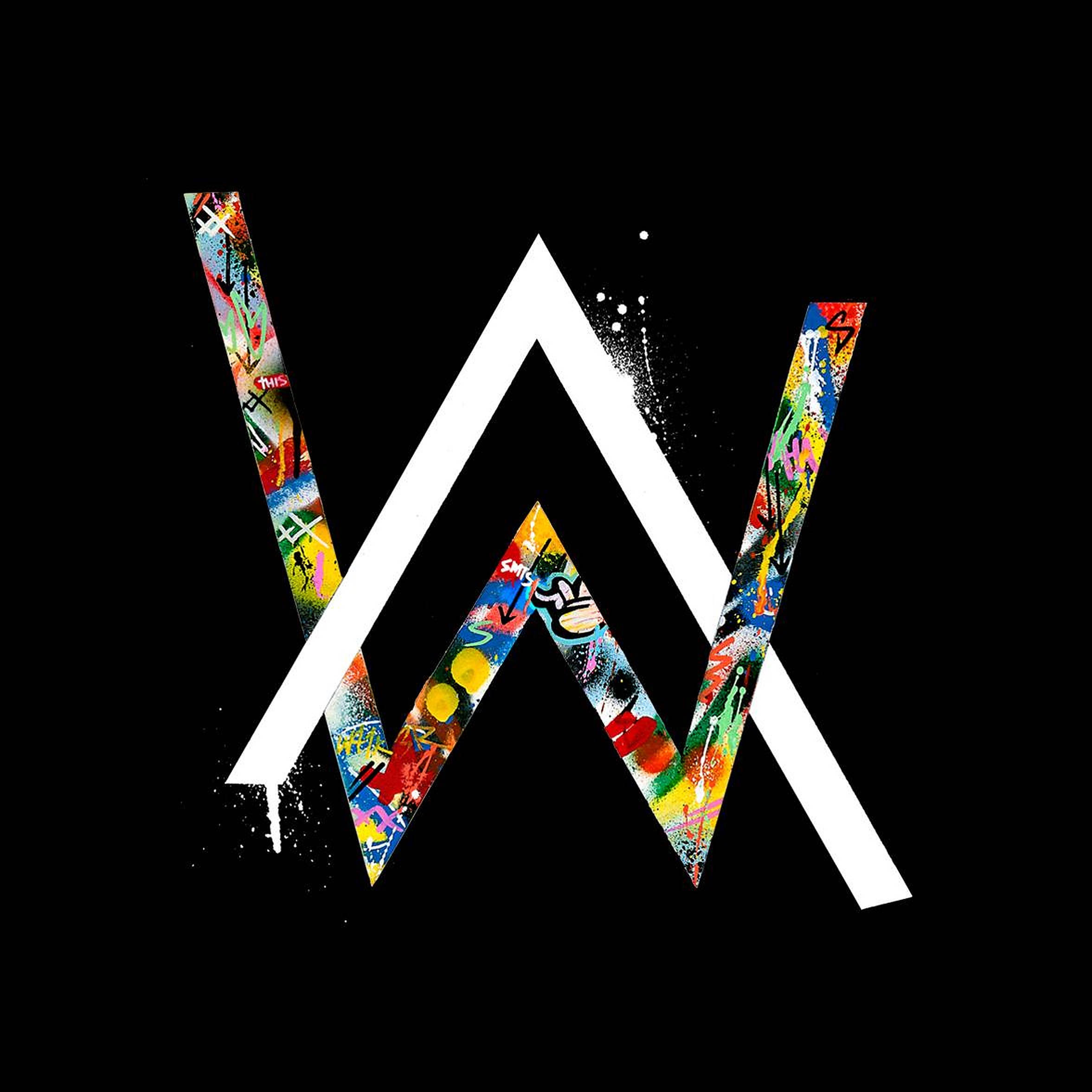 Alan Walker, colorful logo, white 'A' logo, Full HD Desktop Wallpaper