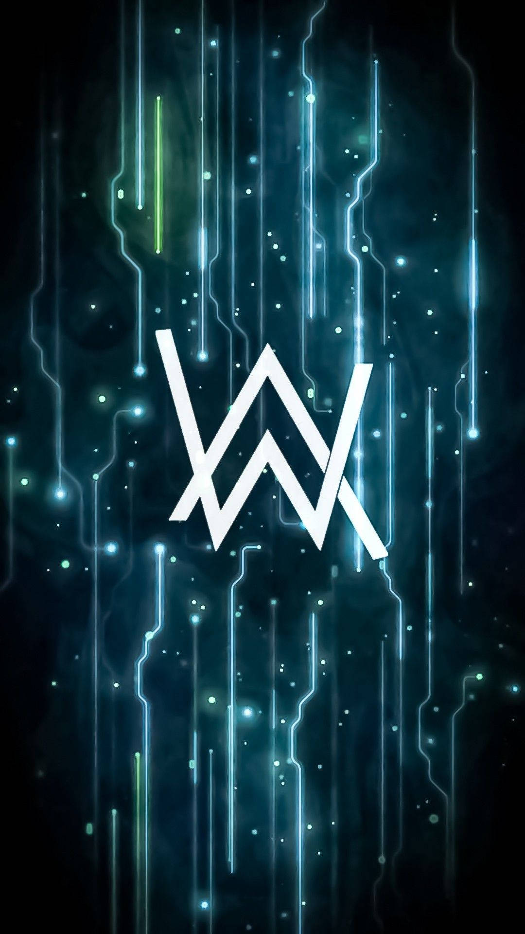 Alan Walker, white Alan Walker logo, glowing white 'W' logo, HD Phone Wallpaper
