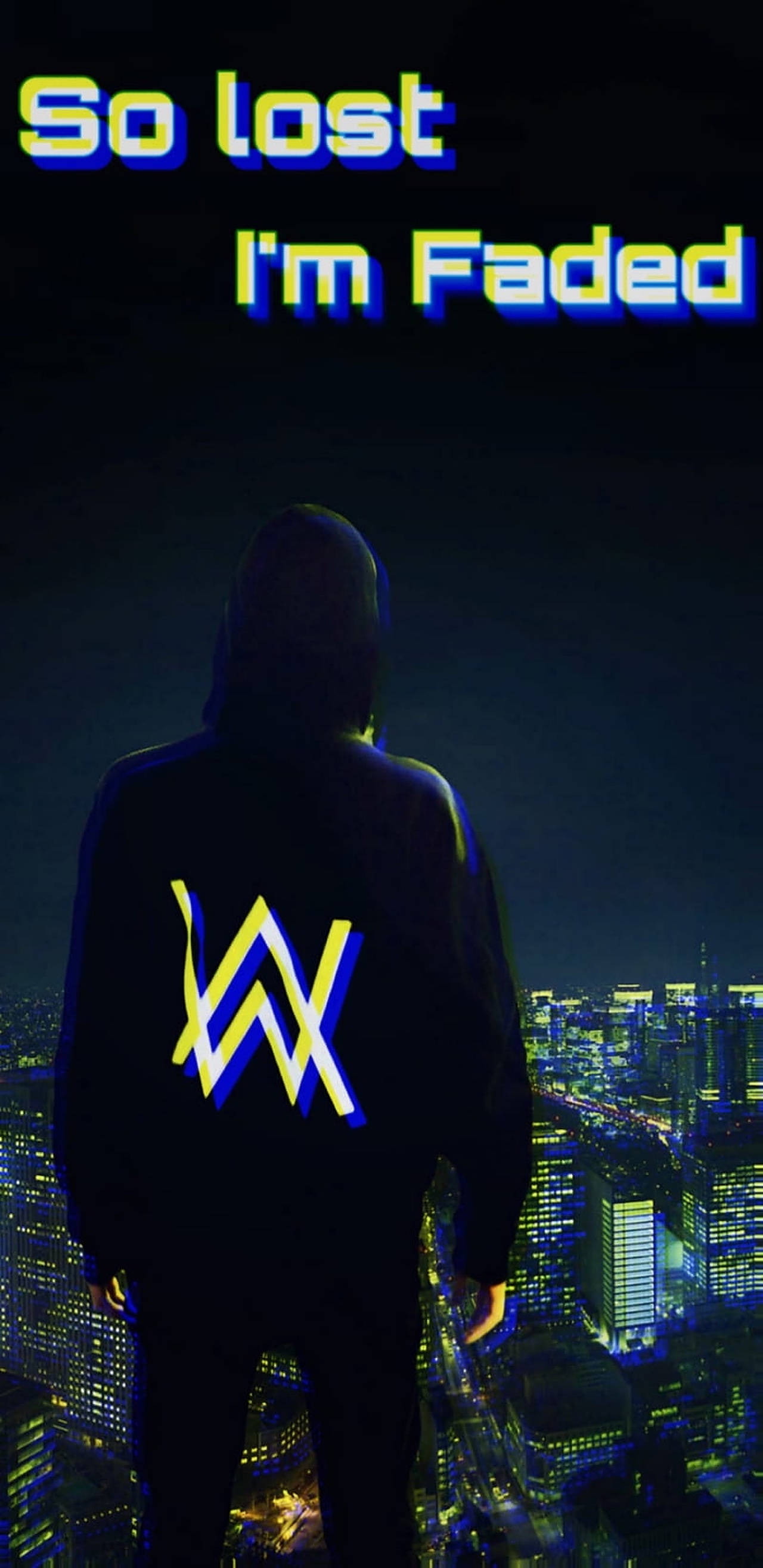 Alan Walker, hooded figure, skyscraper, 2K Phone Wallpaper