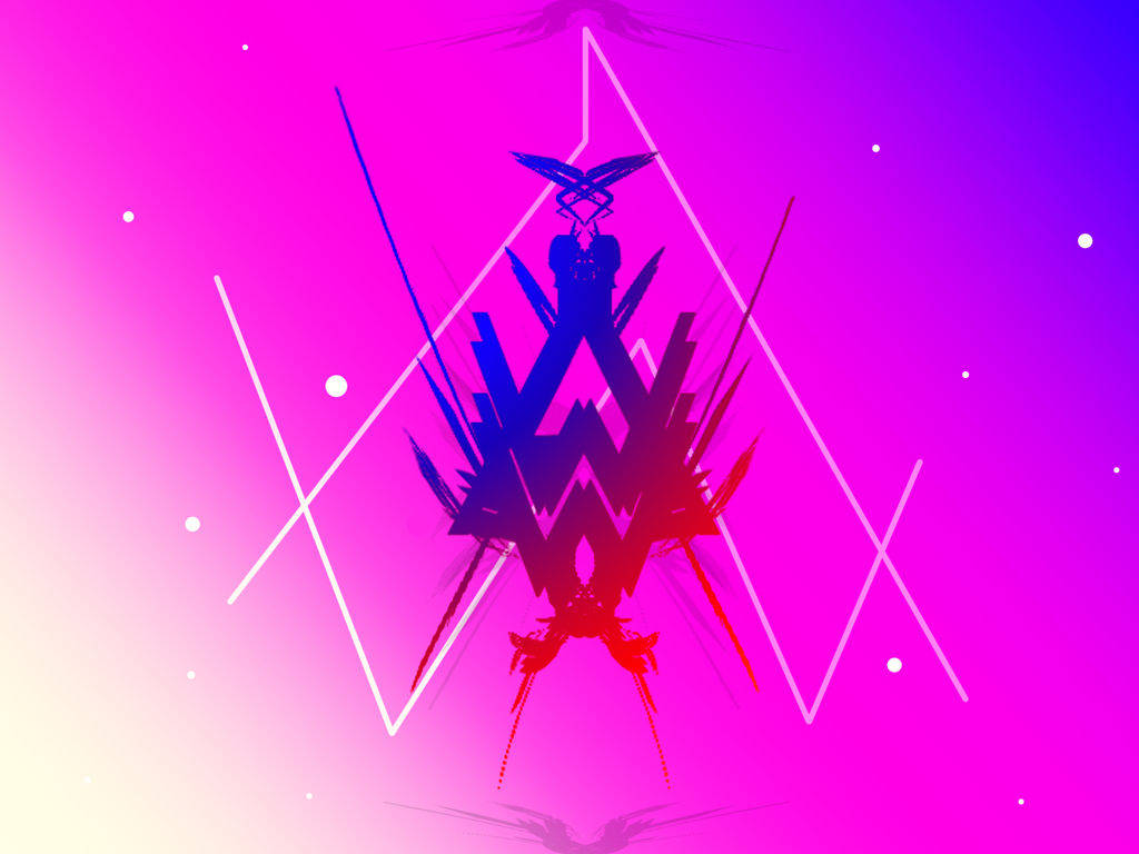 Alan Walker, pink to purple gradient, glowing white lines, SD Desktop Wallpaper