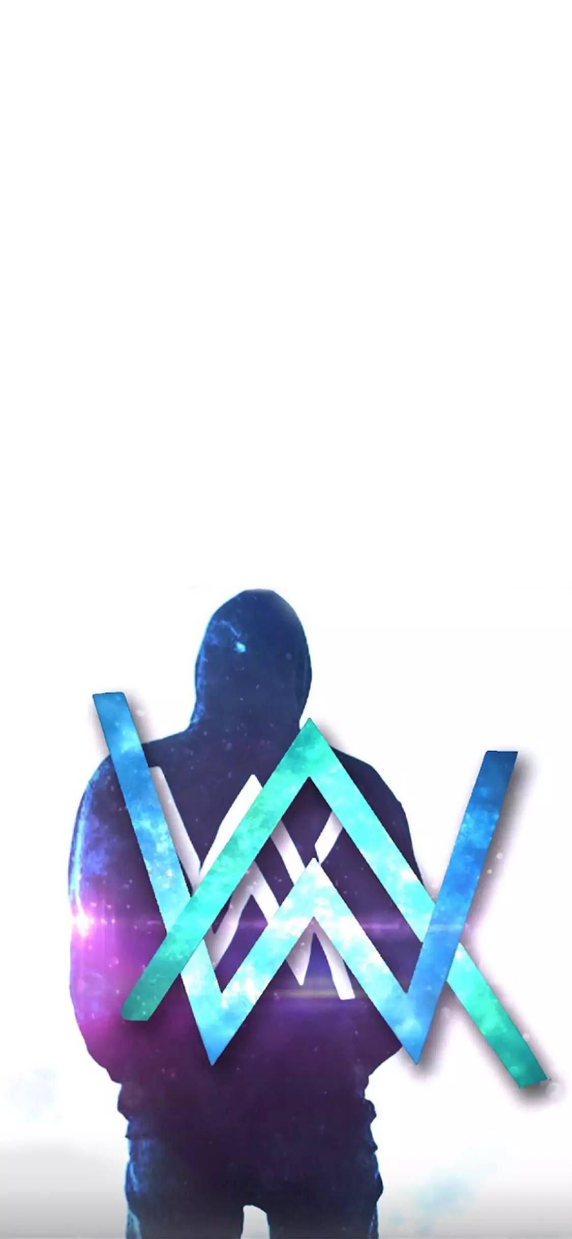 Alan Walker, blue AW logo, cosmic nebula, Full HD Phone Wallpaper