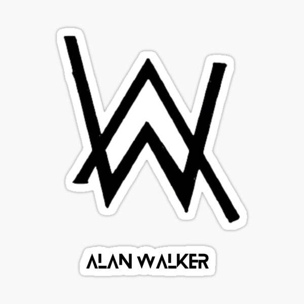 Alan Walker, black stylized W logo, white border, SD Desktop Wallpaper